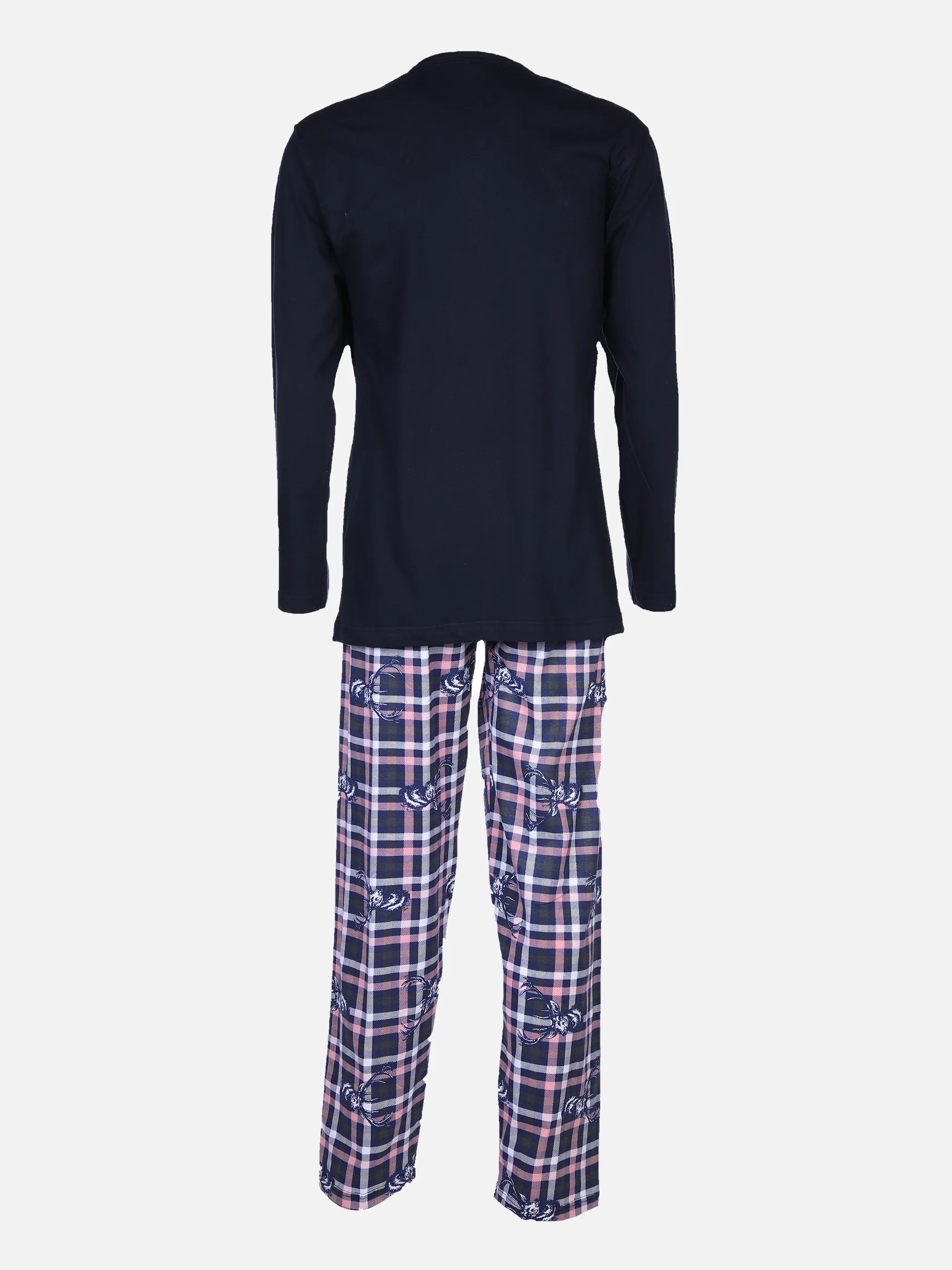 Jim Spencer He Pyjama Serafinoshirt + Hose Blau 870323 BLUE CHECK 2
