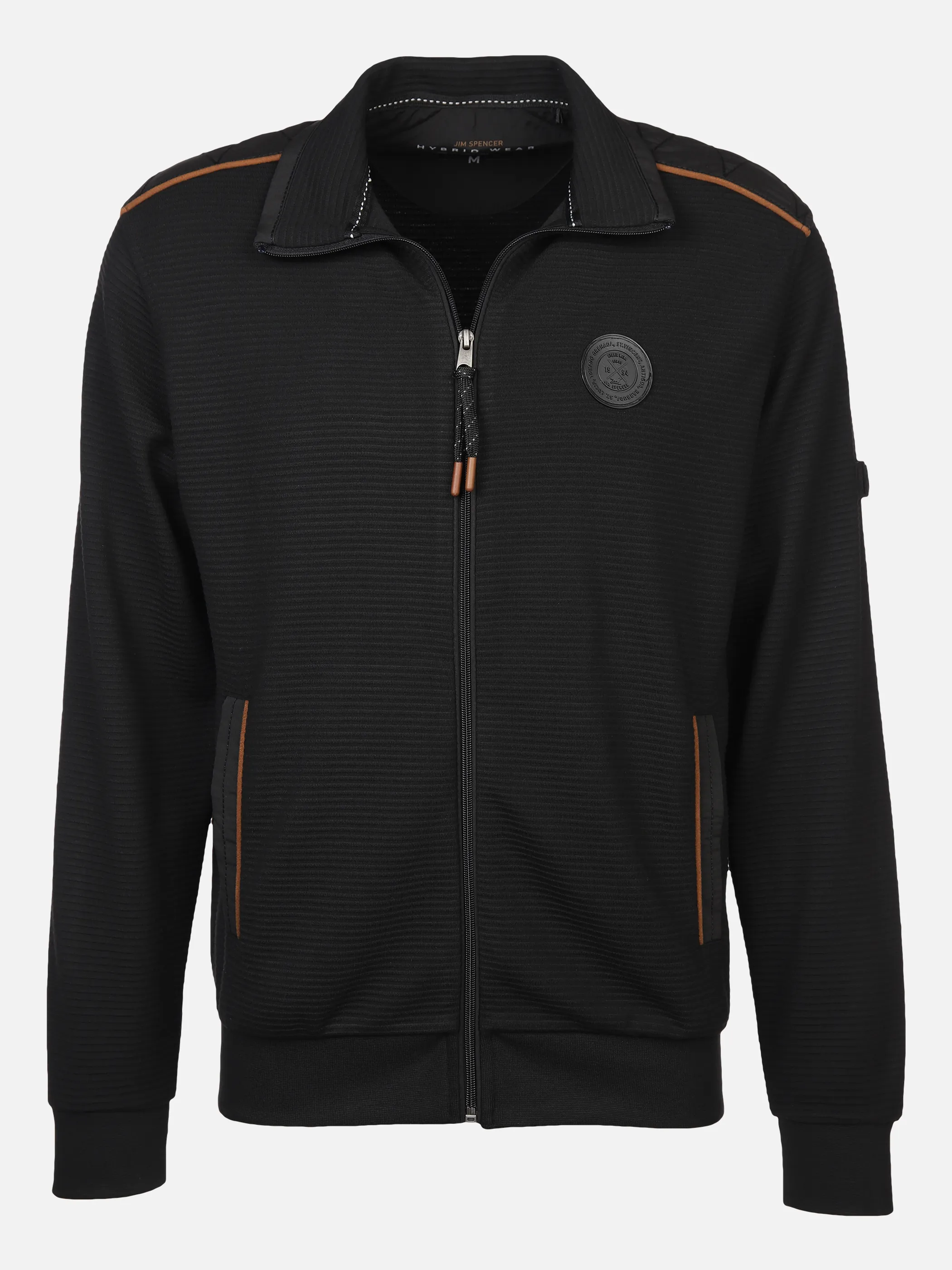 Jim Spencer He. Sweatjacke RV ottoman Schwarz 876042 BLACK 1 Jim Spencer He. Sweatjacke RV ottoman Schwarz 876042 BLACK 1