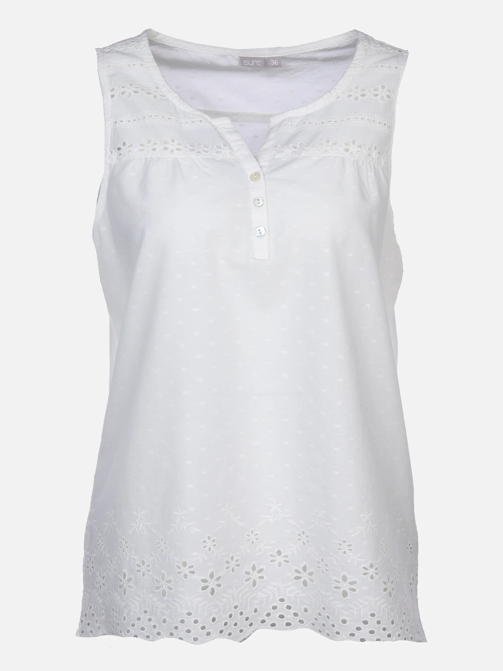 Sure Da-Blusen-Top m. Stickerei Weiß 866125 WEIß 1 Sure Da-Blusen-Top m. Stickerei Weiß 866125 WEIß 1