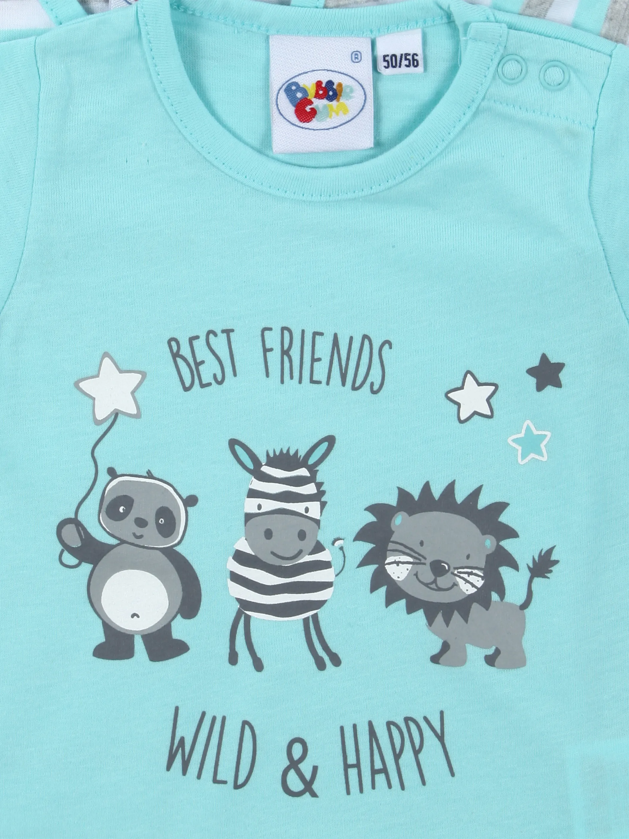 Bubble Gum Baby unisex T-Shirt 1/4 Weiß 758798 BLAU GRAU 3 Bubble Gum Baby unisex T-Shirt 1/4 Weiß 758798 BLAU GRAU 3