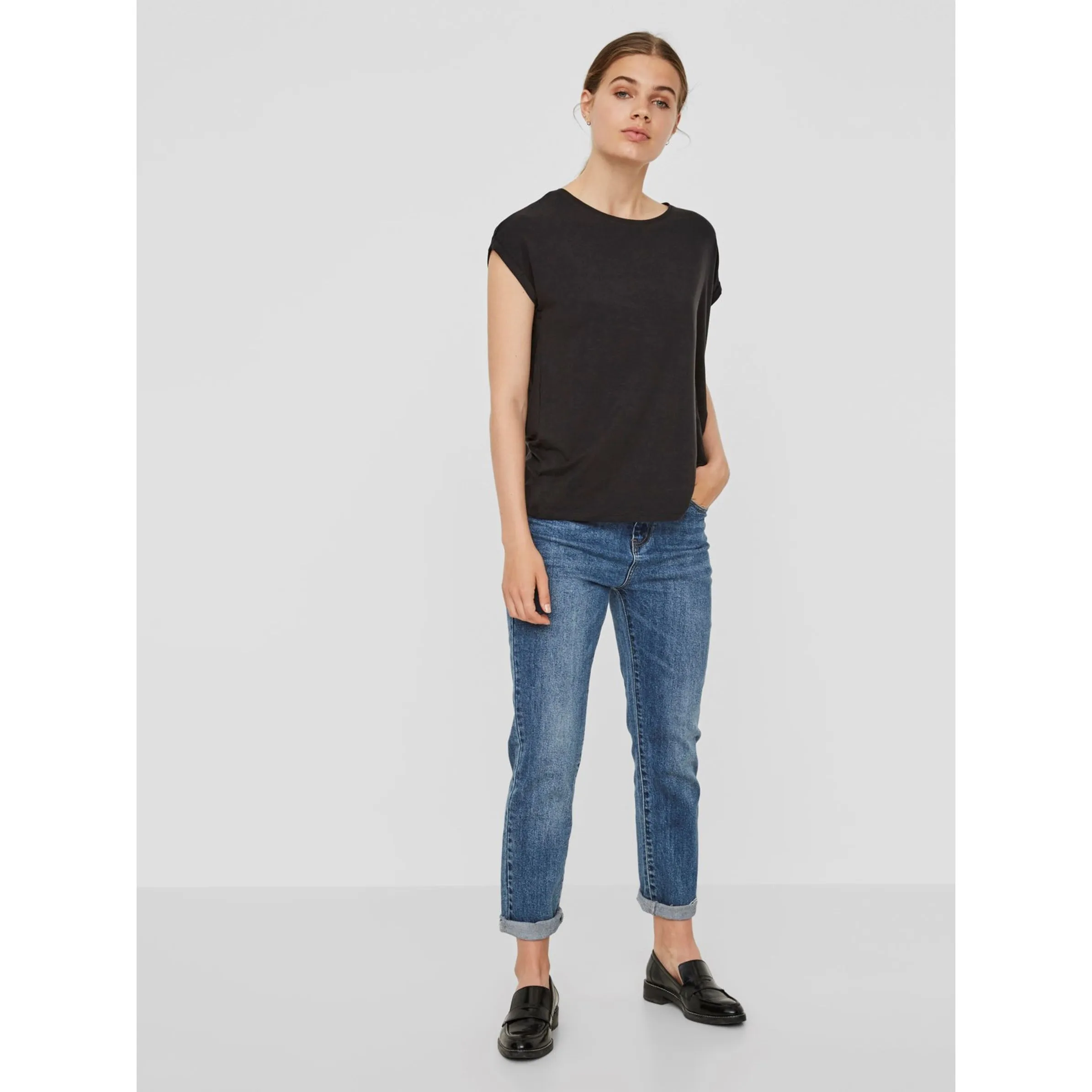 Vero Moda 10187159 VMAWARE PLAIN SS TOP Schwarz 767201 177868 3