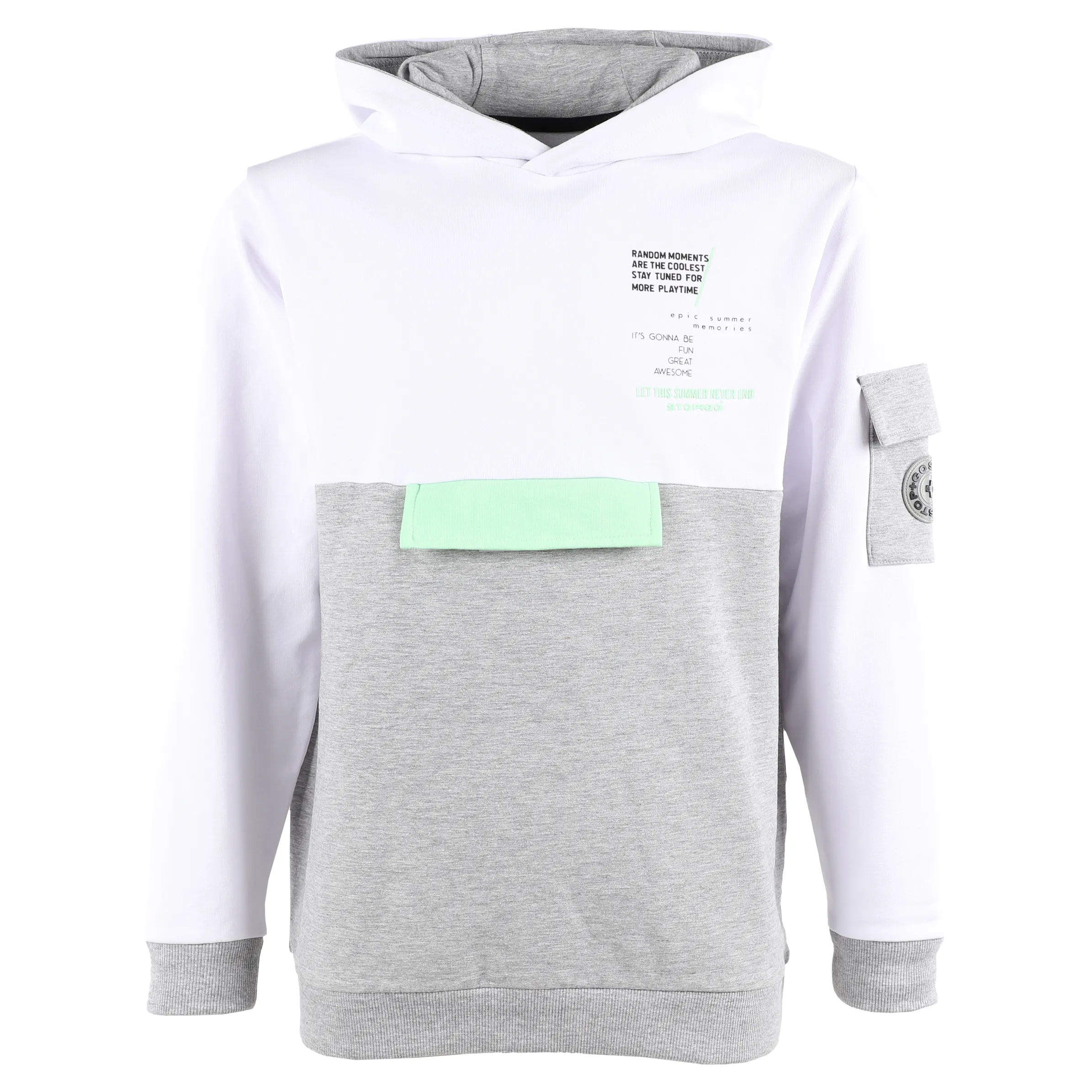 Stop + Go JJ Hoodie in Blockfarben mit Kapuze Grün 875568 GRÜN GEM 1