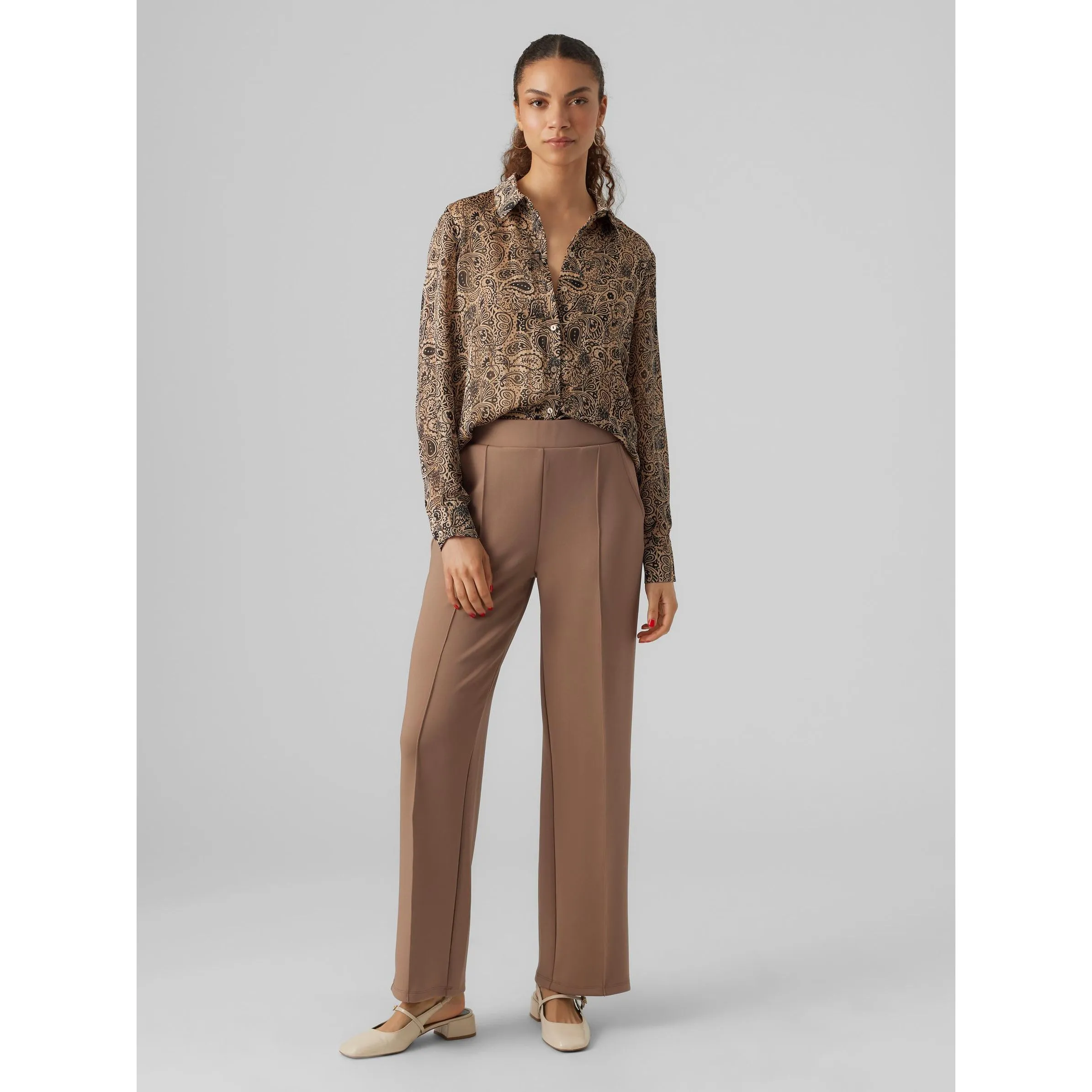 Vero Moda 10296830 VMPANNA HW WIDE PANT Braun 886171 292416 4