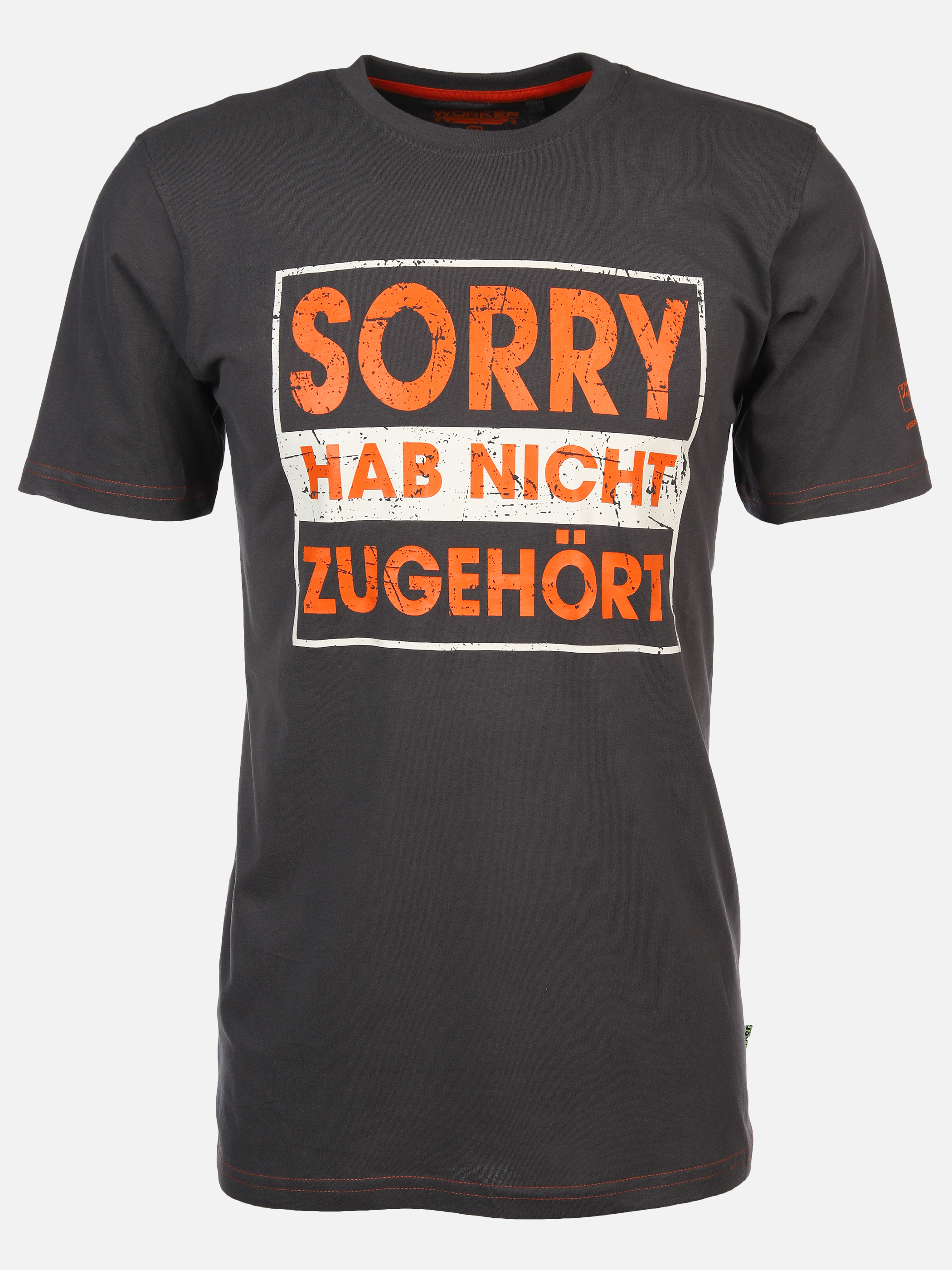 Herren Arbeitsshirt mit Frontspruch