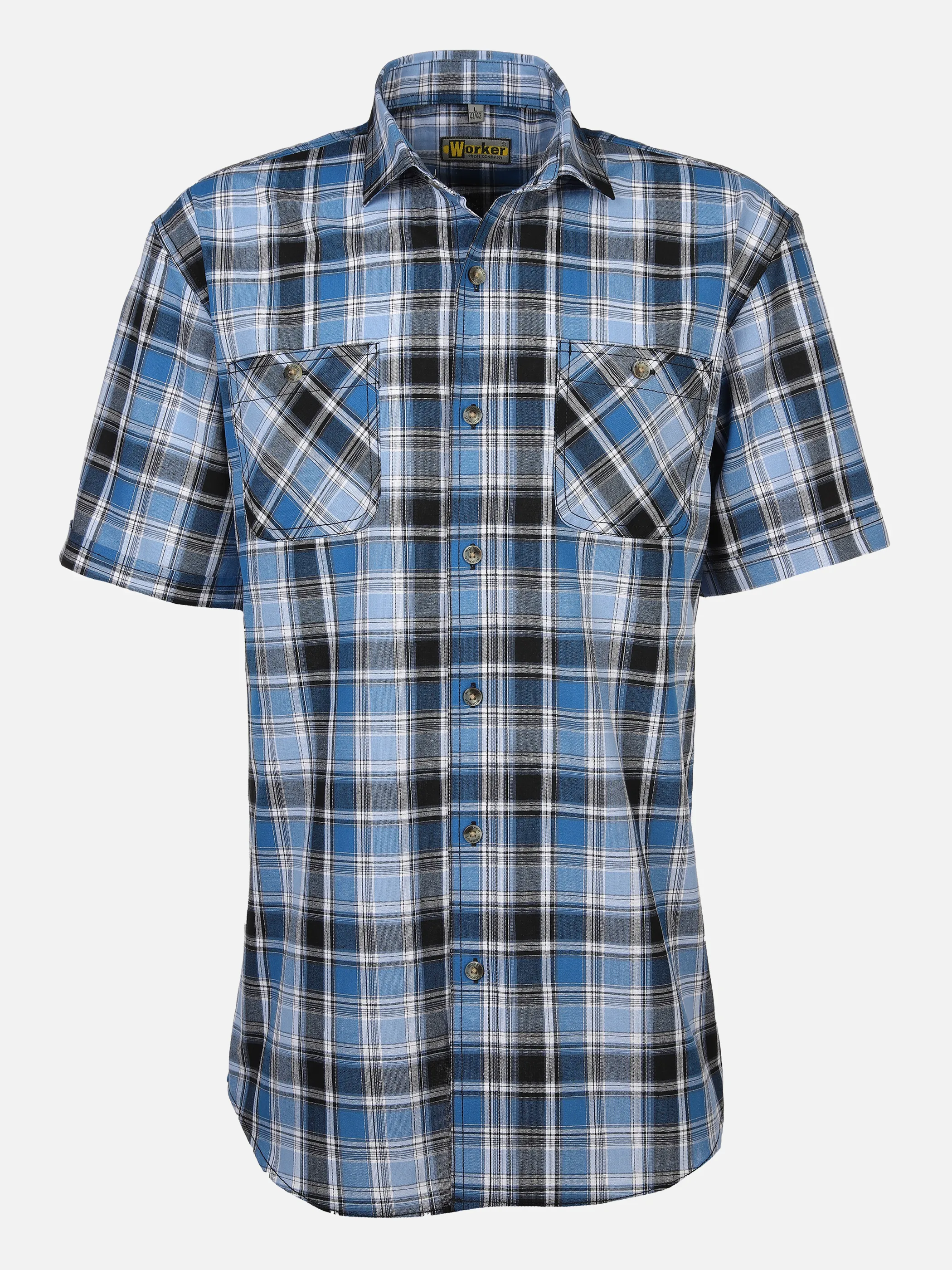 Worker He. Arbeitshemd 1/2 Arm BT Blau 876184 BLUE 1 Worker He. Arbeitshemd 1/2 Arm BT Blau 876184 BLUE 1