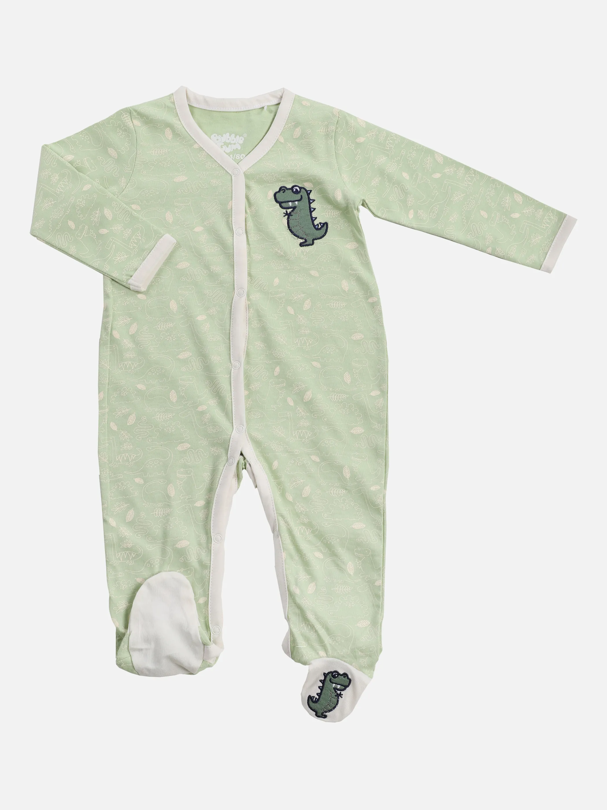 Bubble Gum BB NB Pyjama mit Fuß in h.grün Grün 860803 HELLGRÜN 1