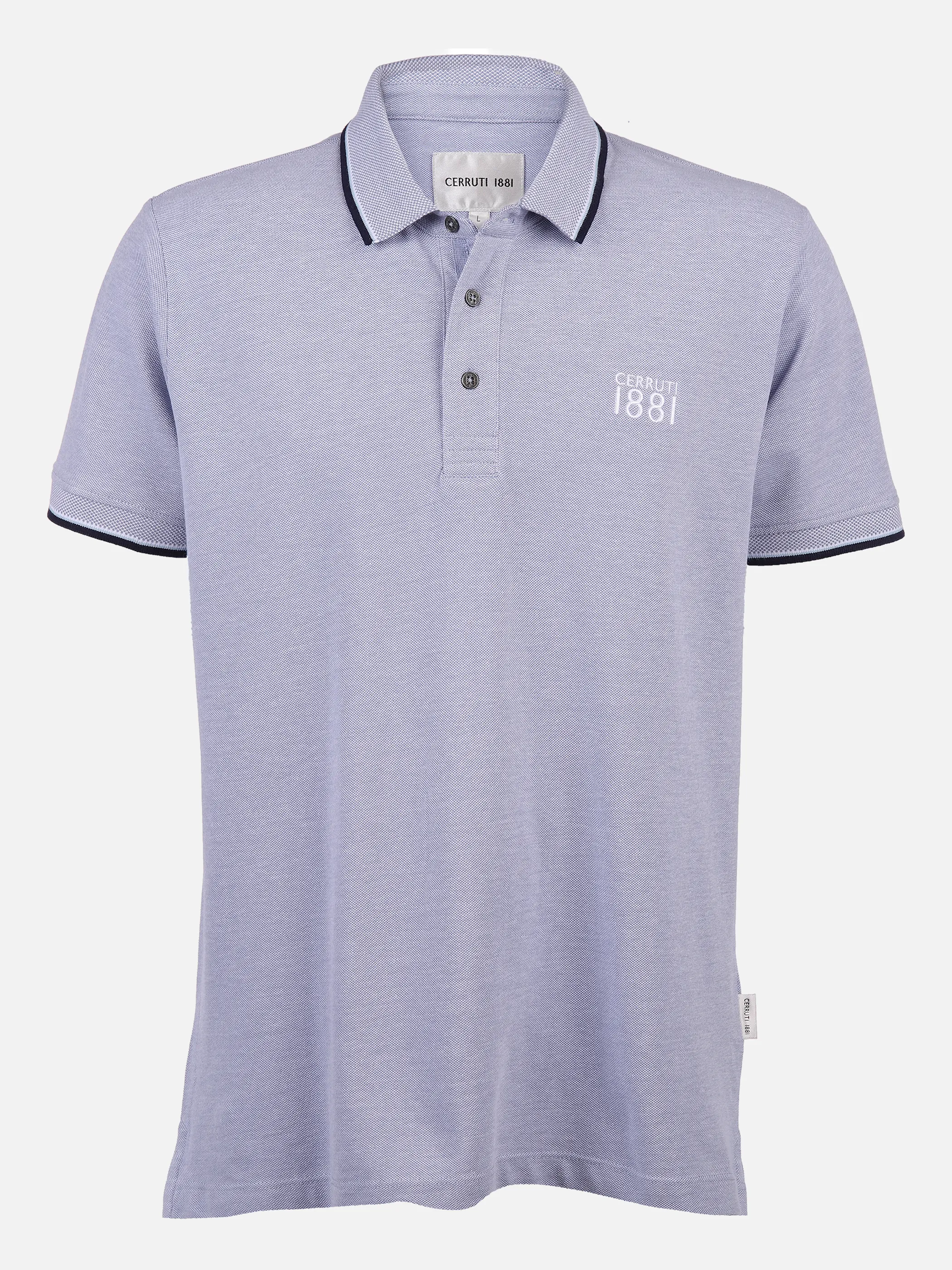 Cerruti 1881 He. Poloshirt 1/2 Arm twisted Grau 834101 GREY BLUE 1