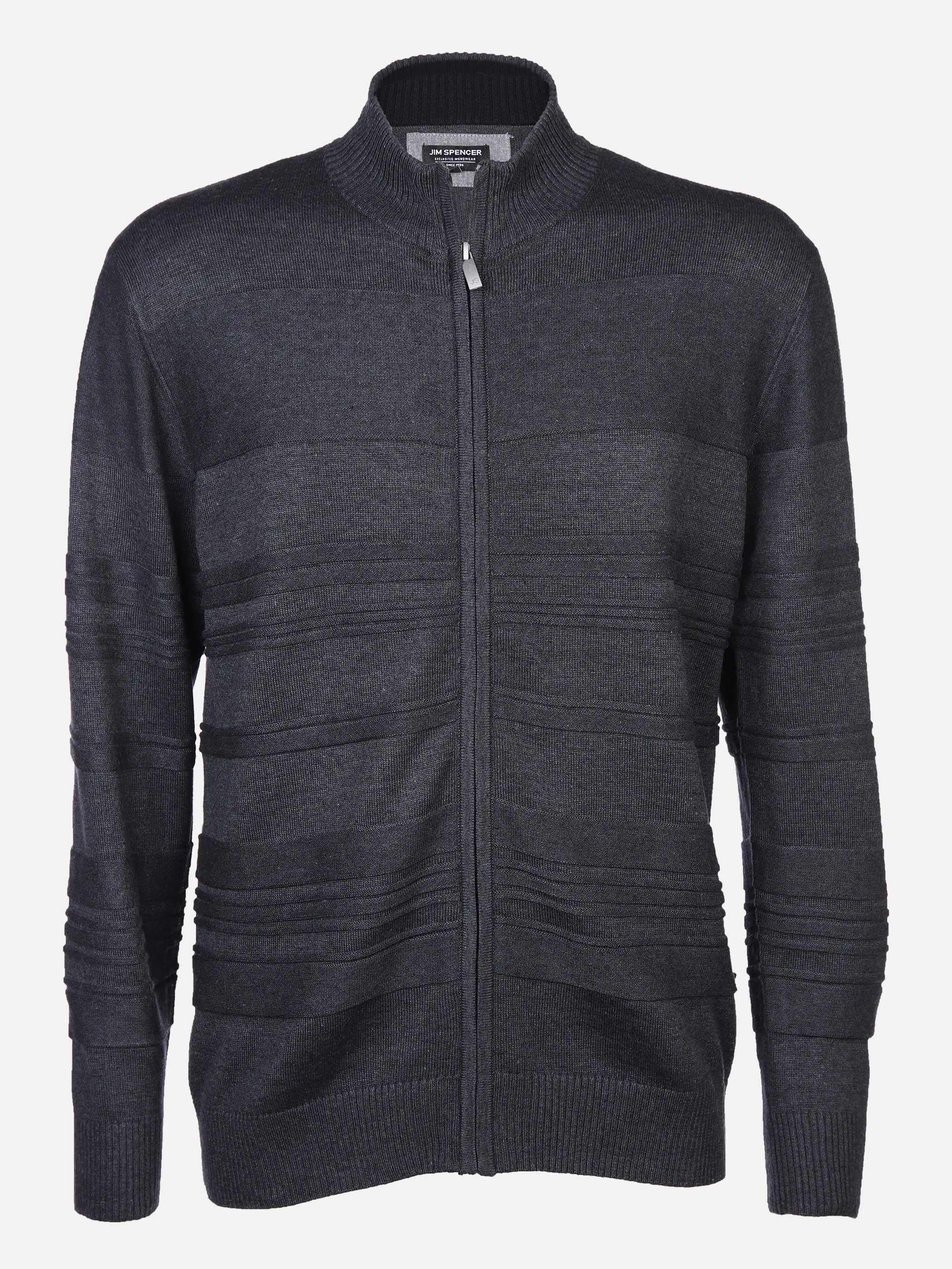 Jim Spencer He. Strickjacke RV Hoch-Tief Grau 866889 ANTHRA MEL 1 Jim Spencer He. Strickjacke RV Hoch-Tief Grau 866889 ANTHRA MEL 1