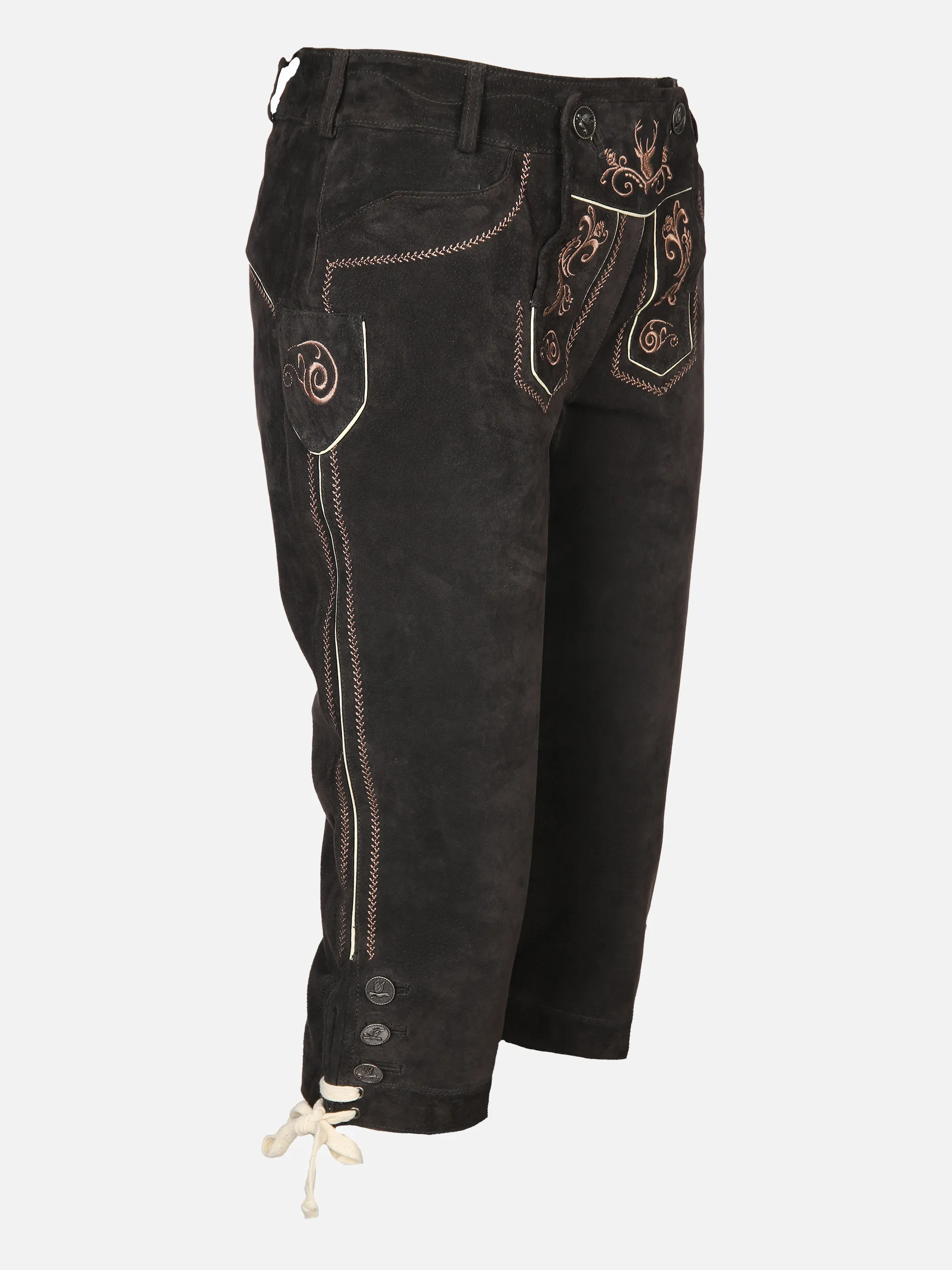 Brandl Tracht Da-Lederhose, Tracht in 3/4 Lä Grau 881819 ANTHRAZIT 3