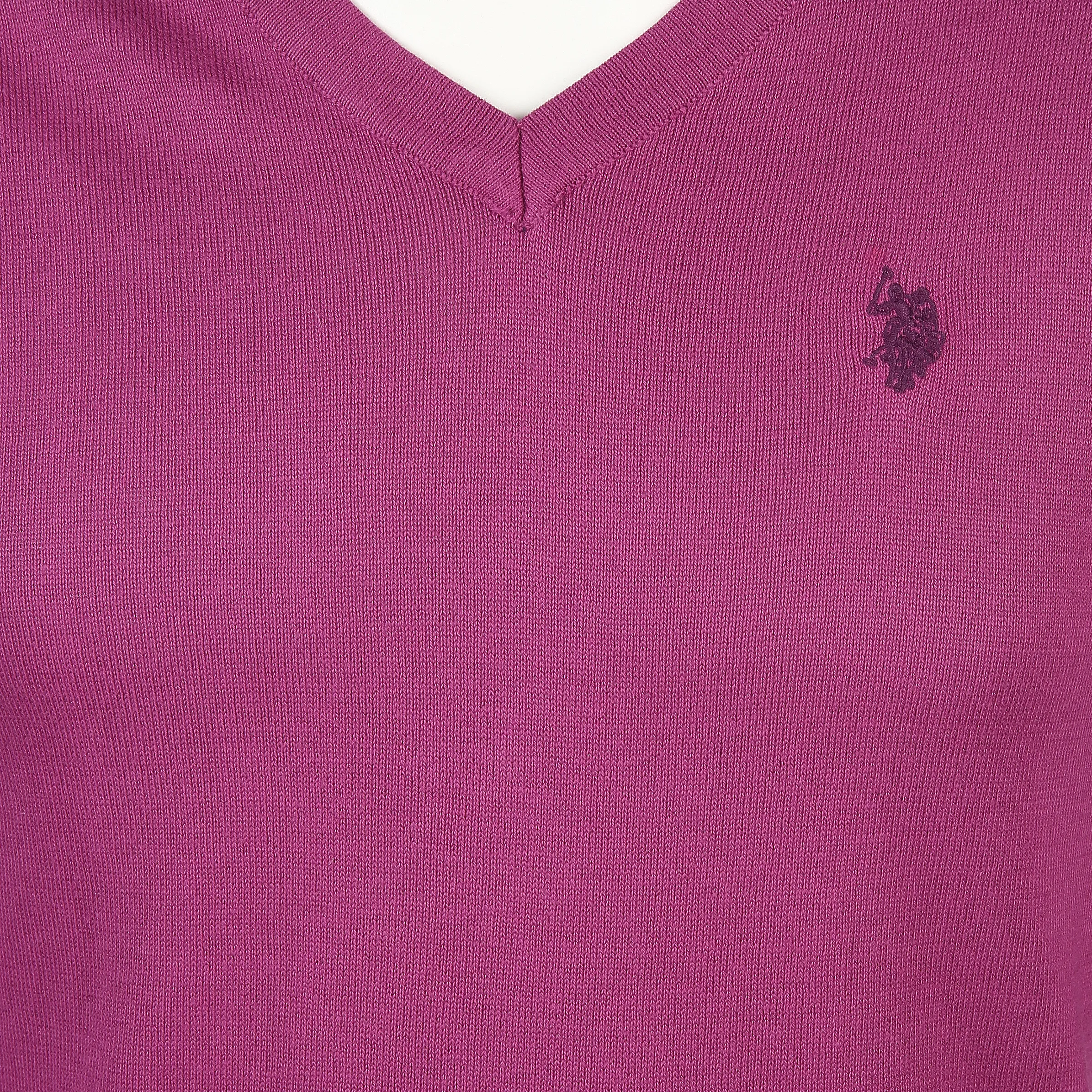 U.S. Polo Assn. He. Pullover U.S. Polo V-Neck Lila 799159 BERRY 3