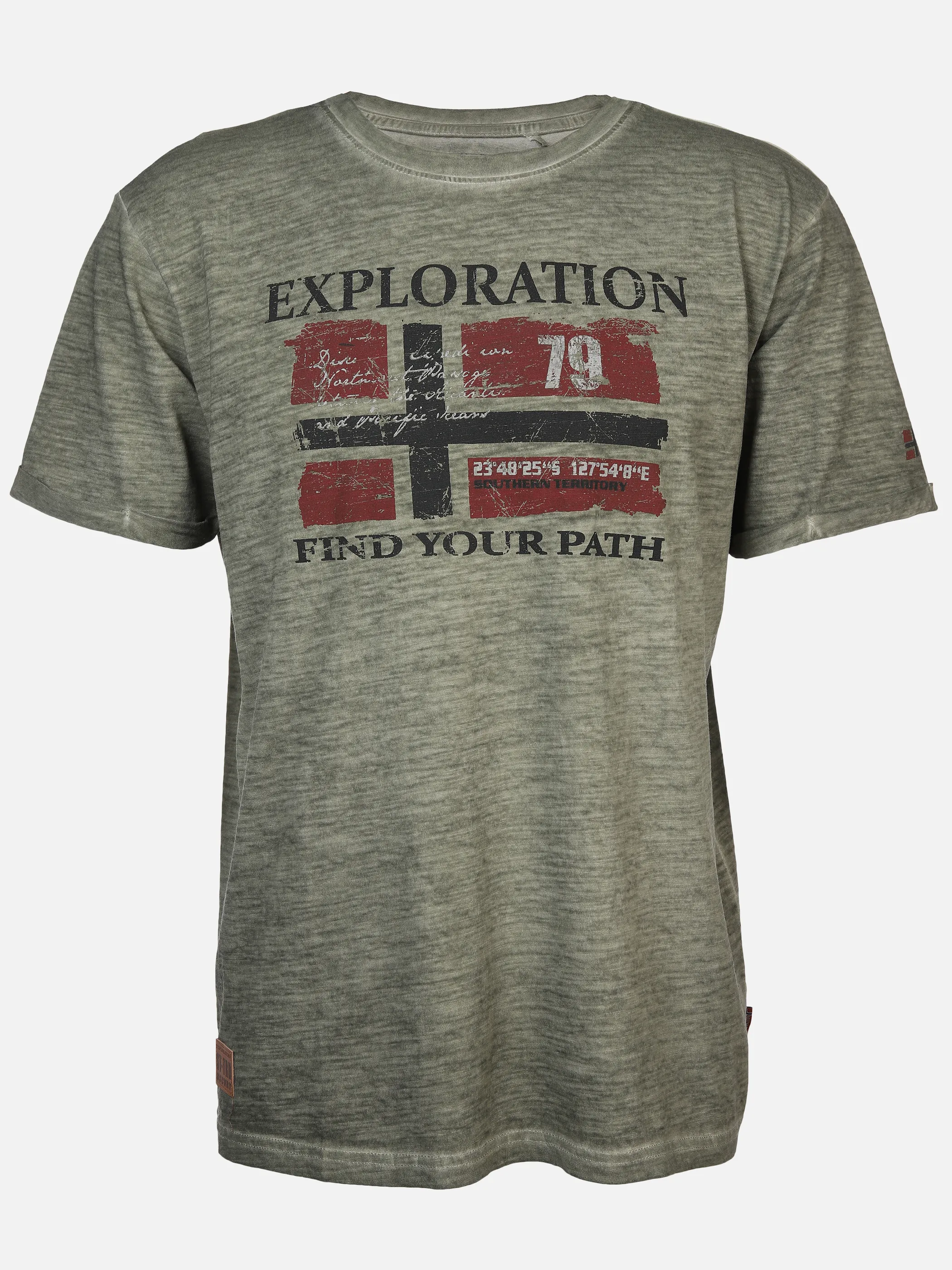 Herren T-Shirt mit Frontbild | OLIVE | noSize | 893166-olive