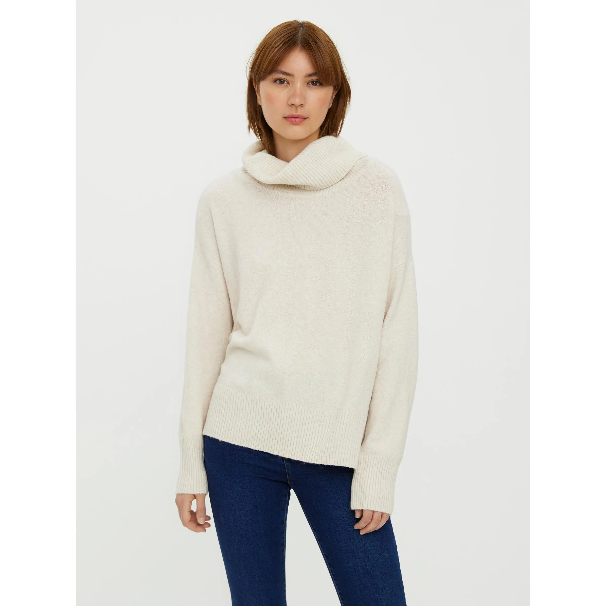 Vero Moda 10231324 VMDOFFY LS COWLNECK B Weiß 842567 222913001 2