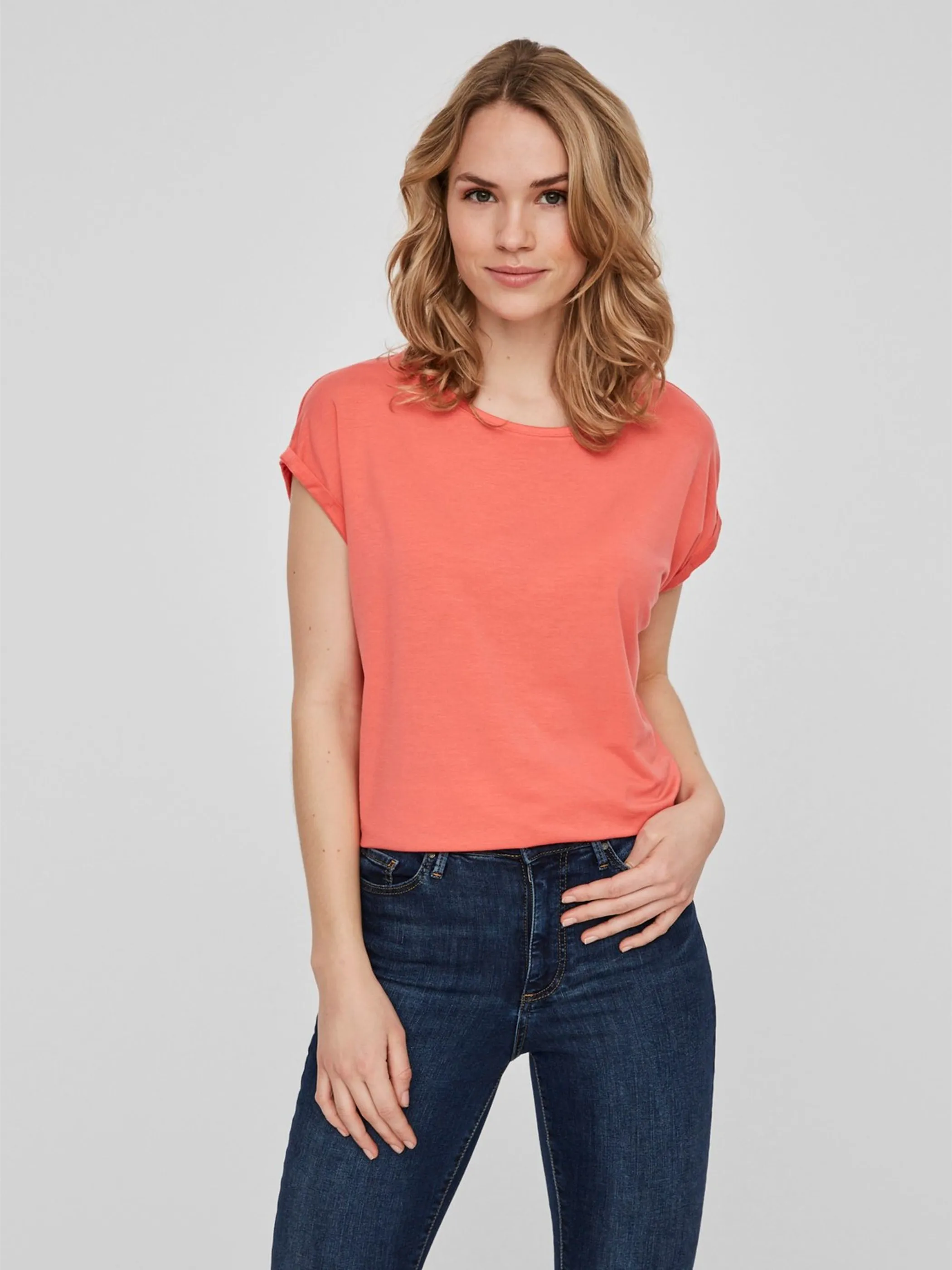 Vero Moda 10187159 VMAWARE PLAIN SS TOP Orange 767201 175646 2