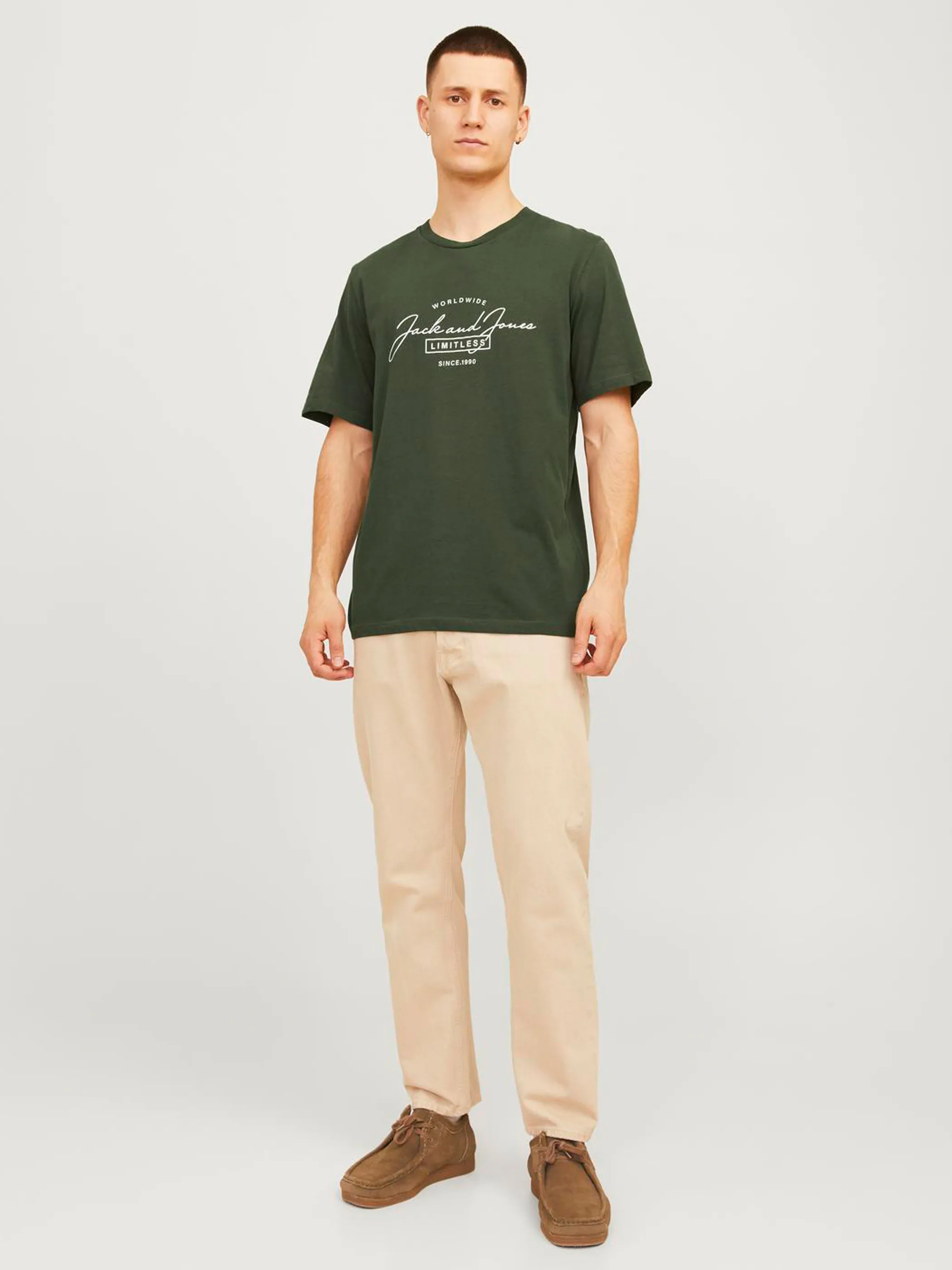 Jack Jones 12256799 JJFERRIS TEE SS CREW Grün 896597 176344002 3