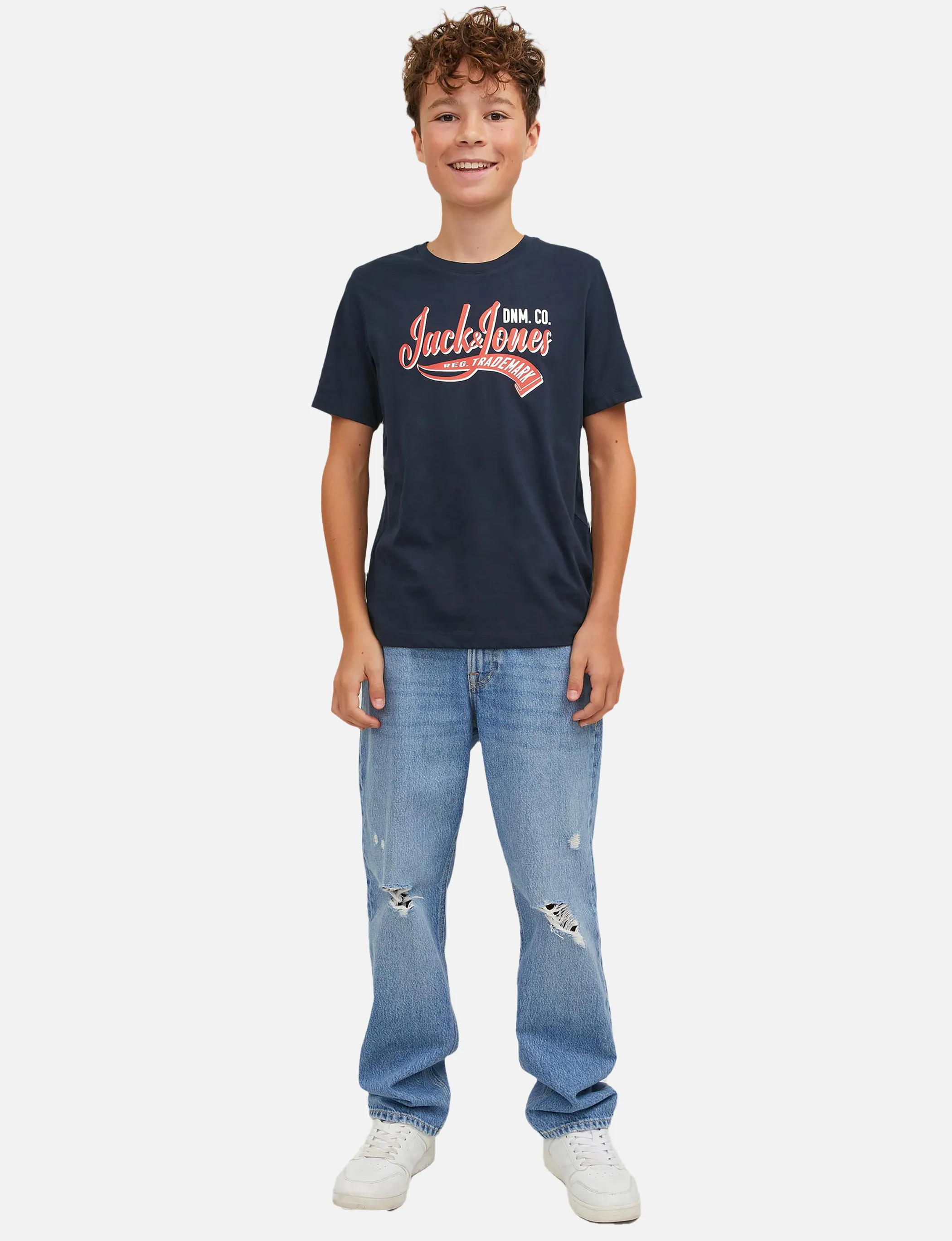 Jack&Jones Junior 12237367 JJELOGO TEE SS NECK 2 Blau 892285 175876 4