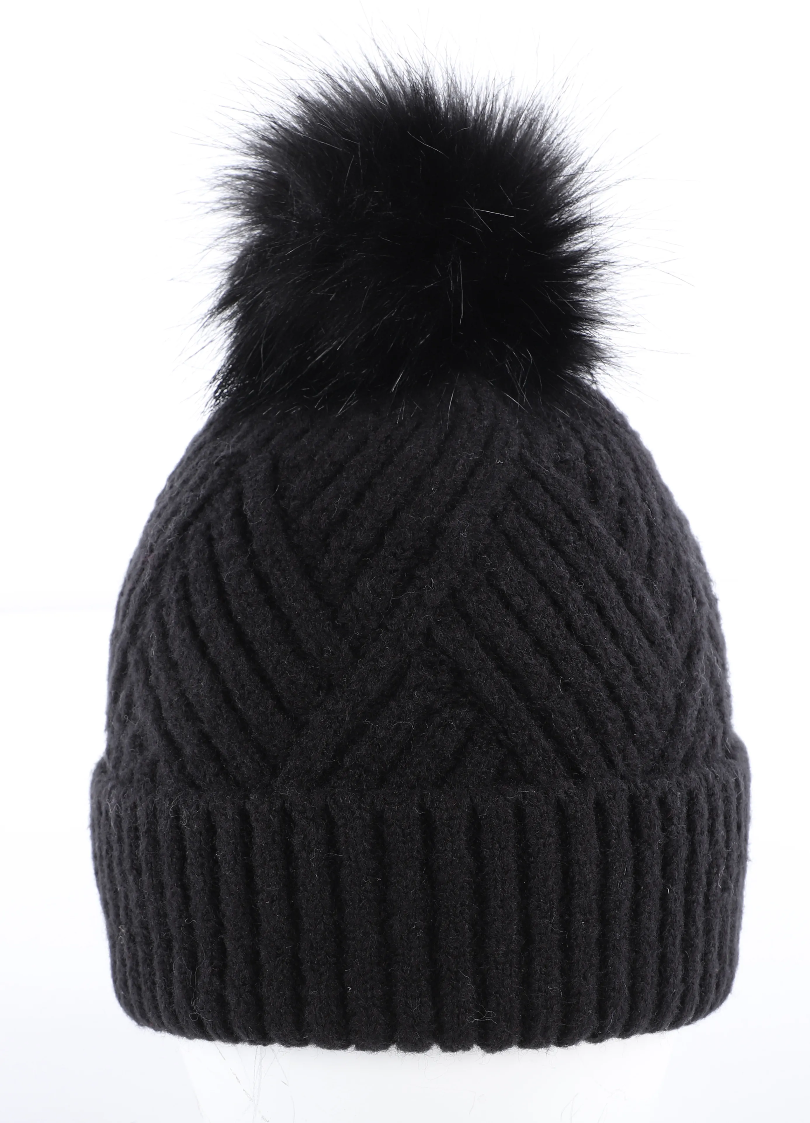 Sure Da-Mütze mit Fake-Fur Bommel Schwarz 867293 SCHWARZ 2