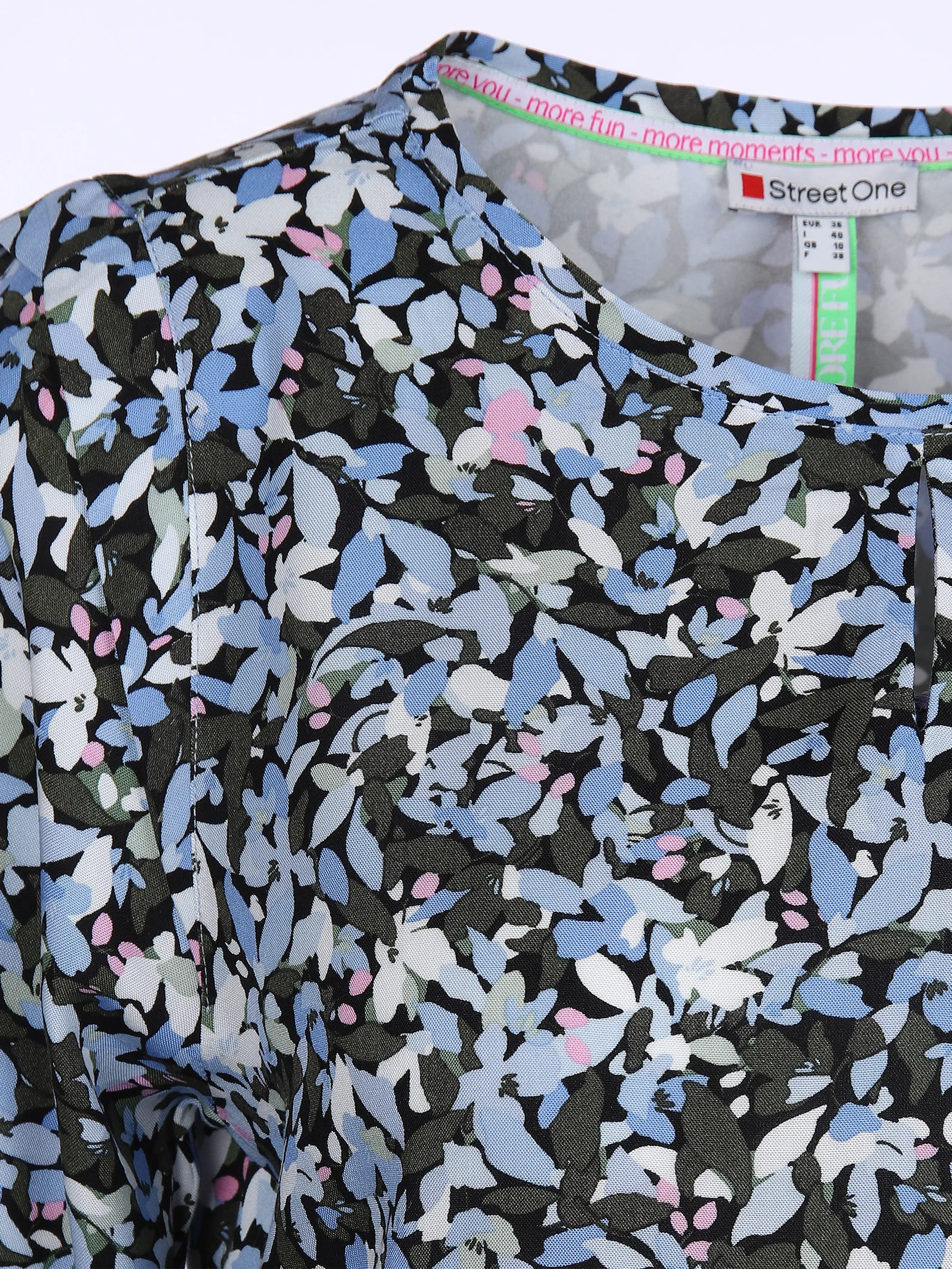 Street One A317498 LTD QR flower shirt w. Blau 865024 33325 3