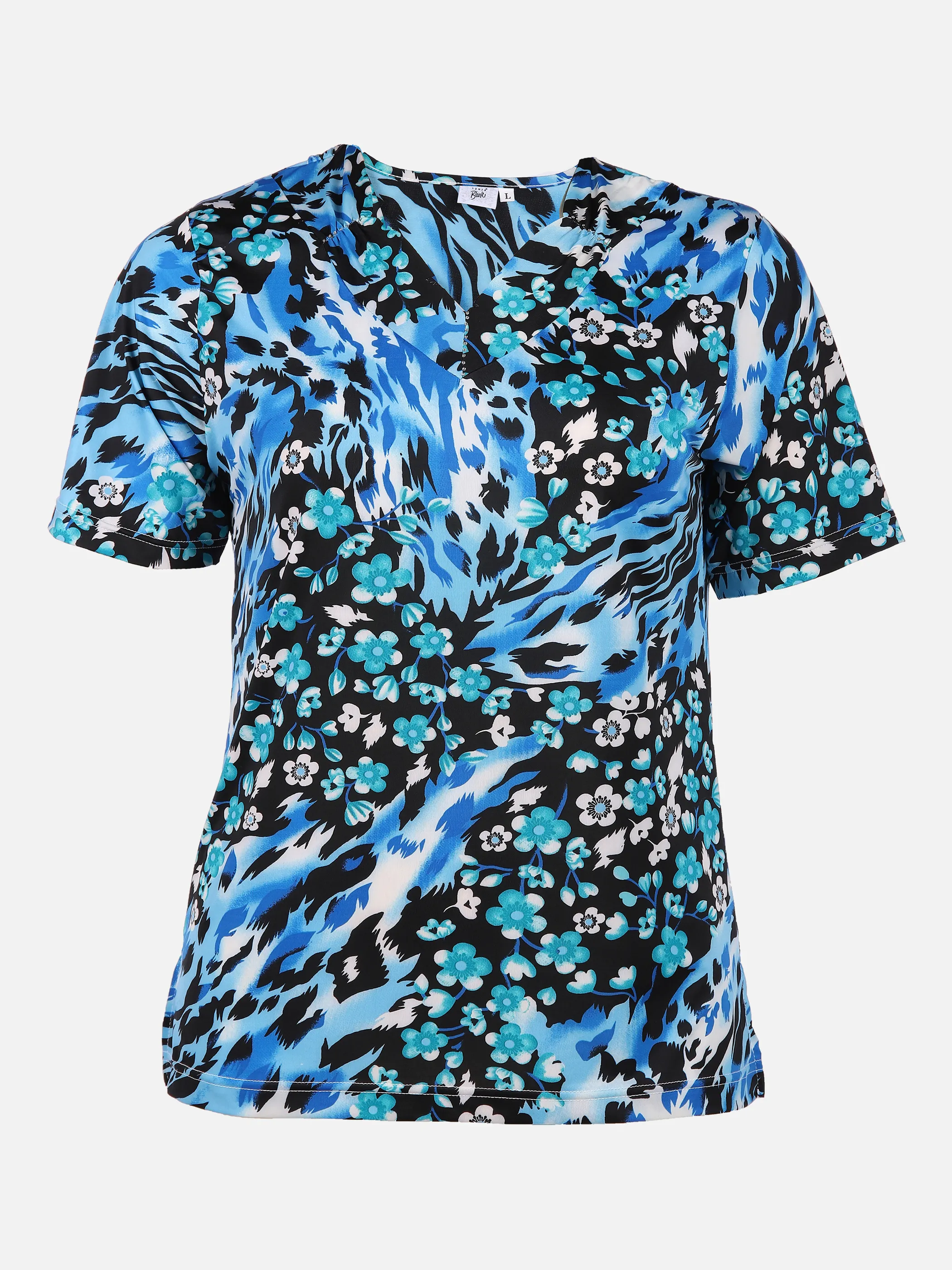 Sonja Blank Da-Gr. Größen Shirt V-Ausschni Blau 832446 BLAU/MINT 1 Sonja Blank Da-Gr. Größen Shirt V-Ausschni Blau 832446 BLAU/MINT 1