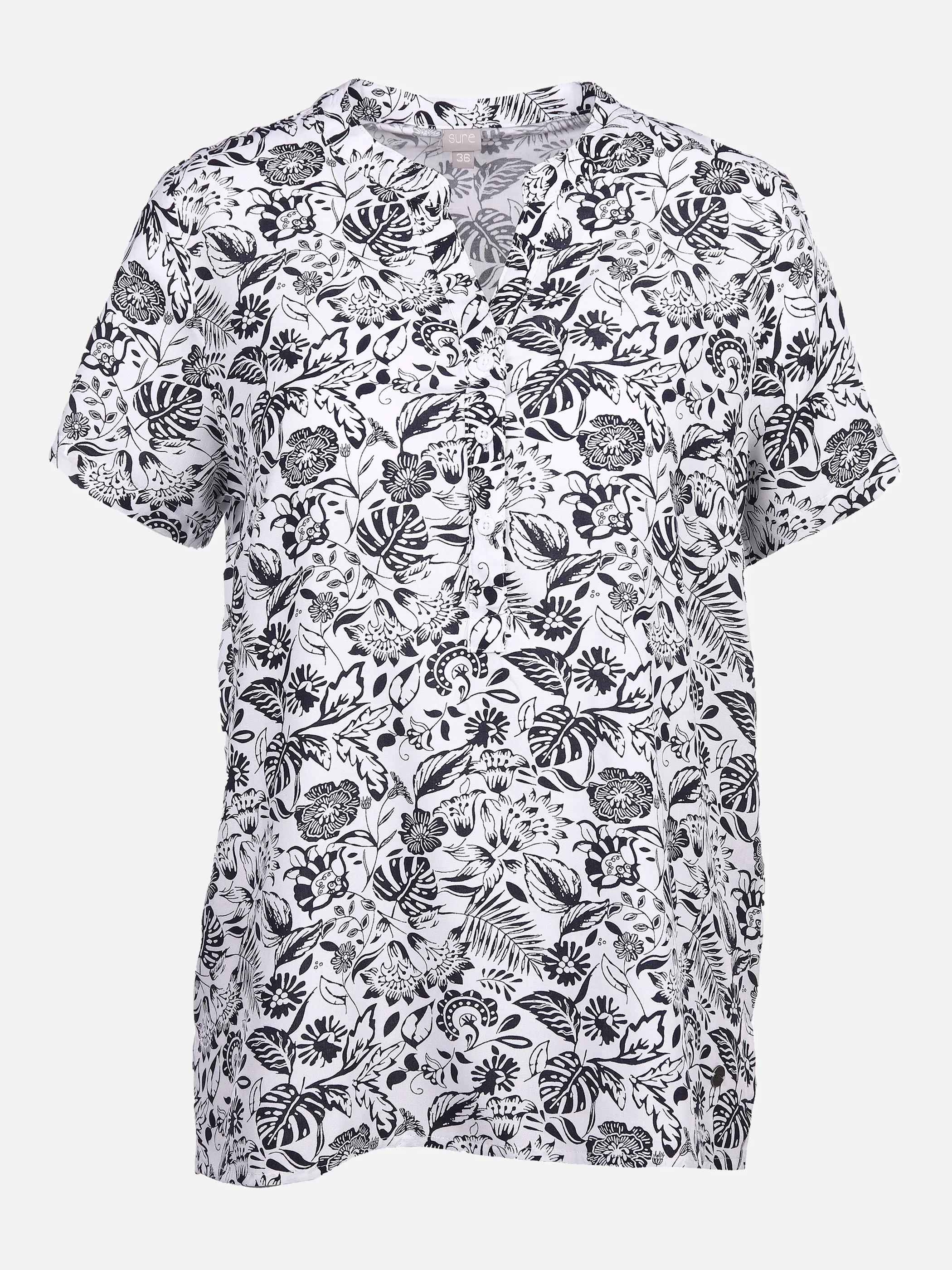 Sure Da-Bluse m. Alloverprint Blau 853385 1. NAVY/WH 1