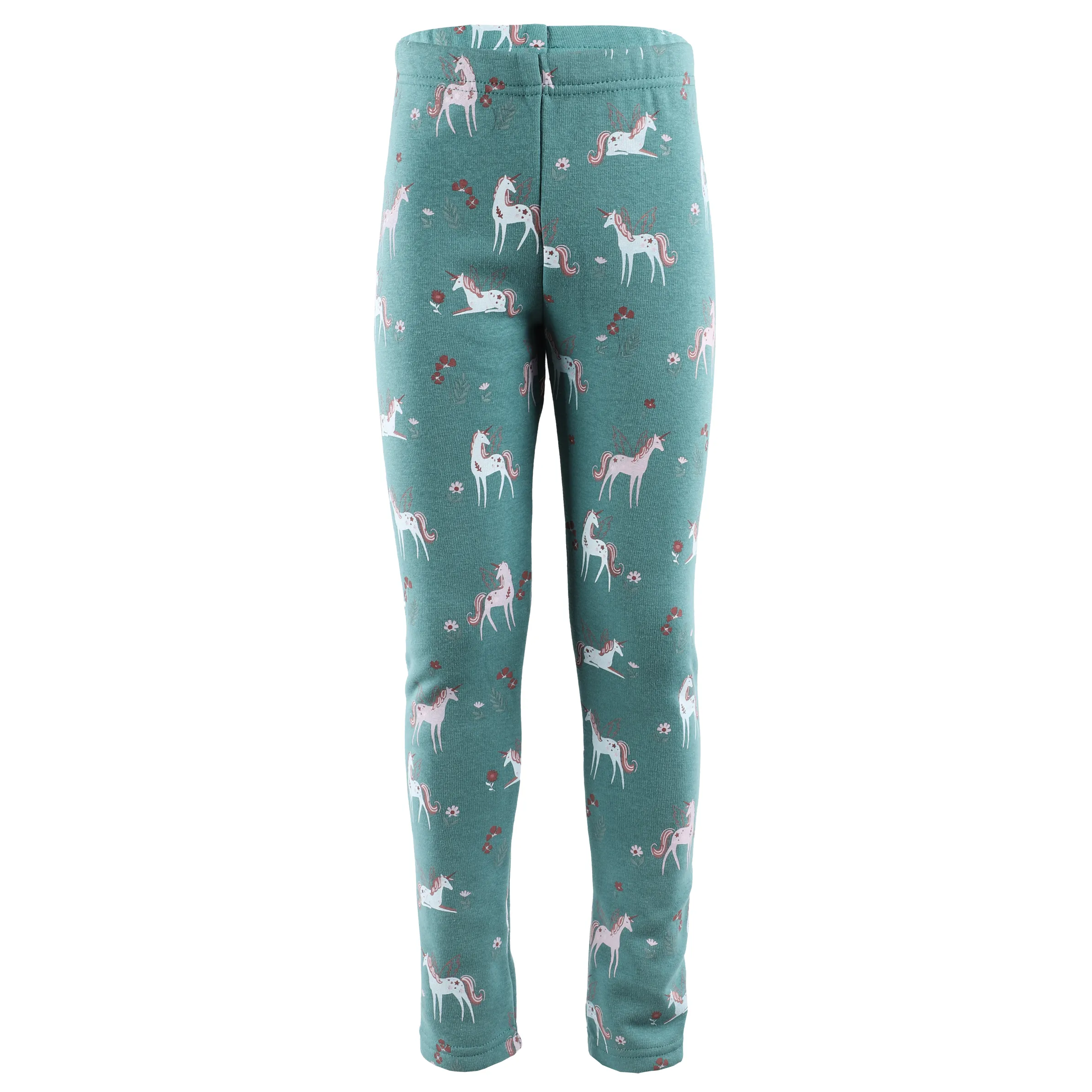 Stop + Go KM Flauschleggings in petrol mit AOP Einhorn Türkis 884318 PETROL 1