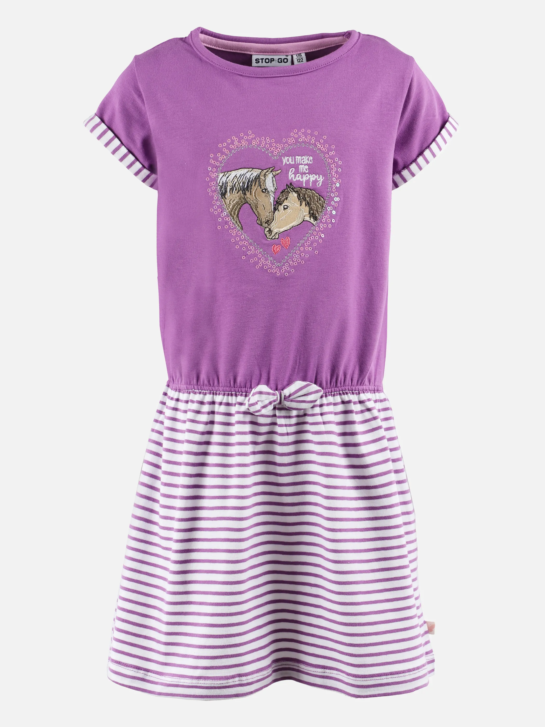 Stop + Go MM Kleid Kurzarm mit Stickerre Lila 876014 DK LILA 1 Stop + Go MM Kleid Kurzarm mit Stickerre Lila 876014 DK LILA 1