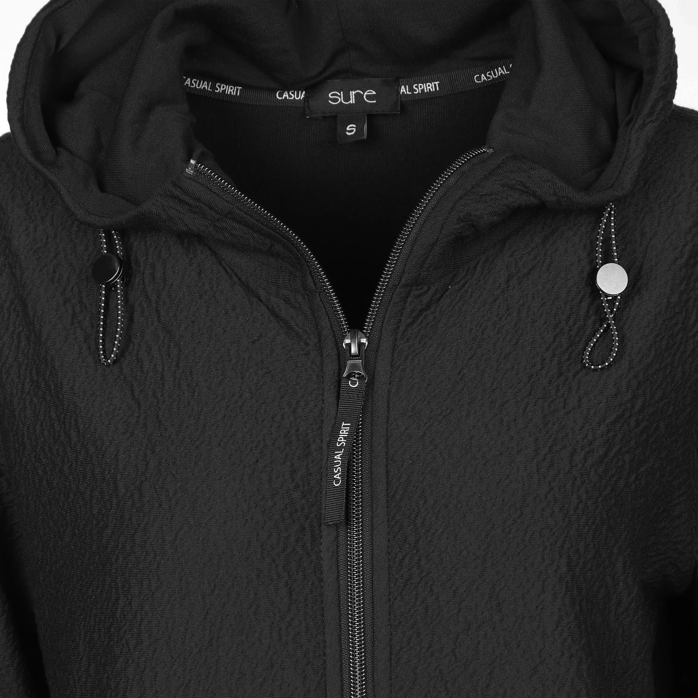 Sure Da-Struktursweatjacke m. Kapuz Schwarz 880492 SCHWARZ 3