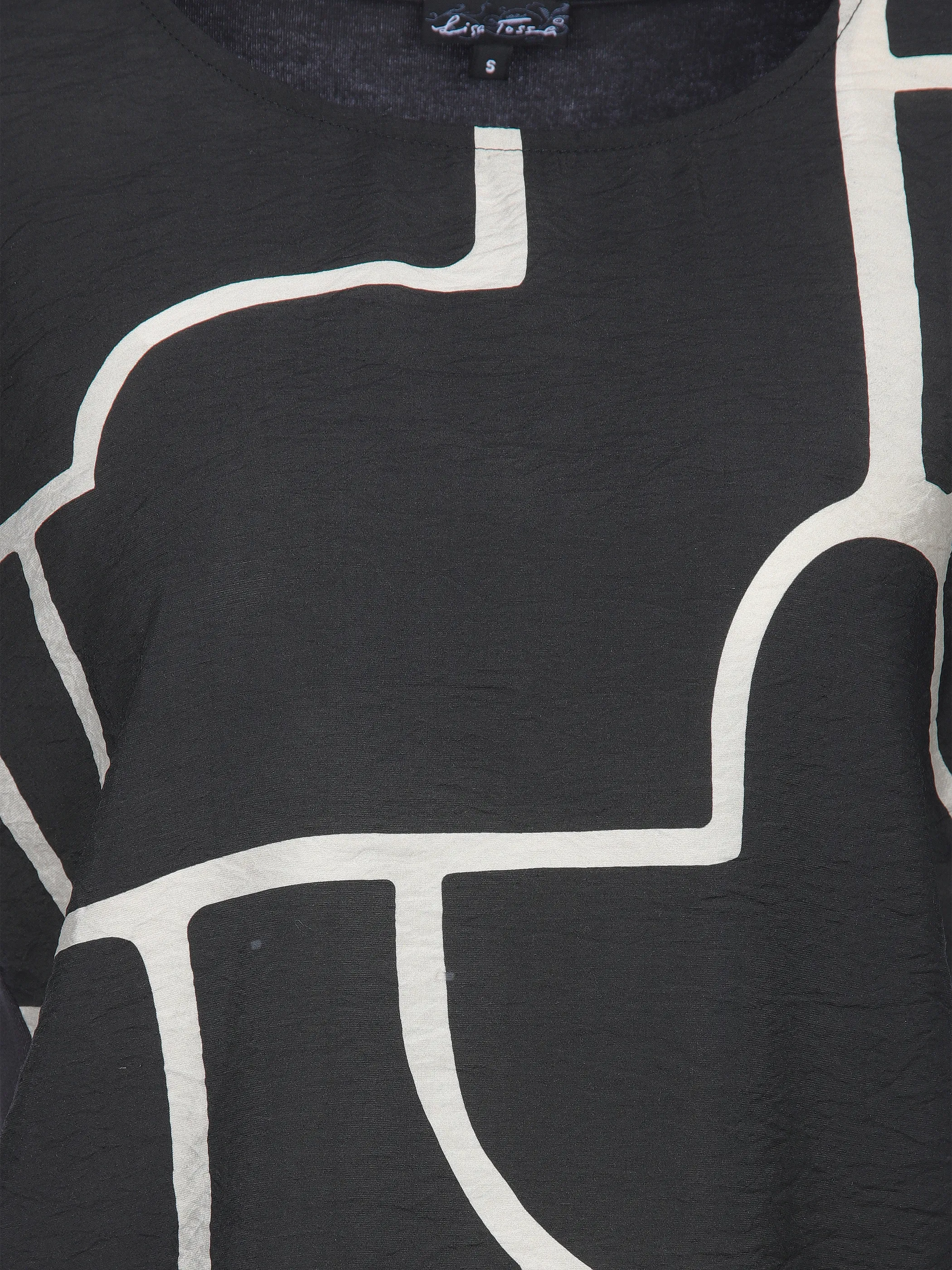 Lisa Tossa Da-T-Shirt aus Materialmix Schwarz 913488 SW 3