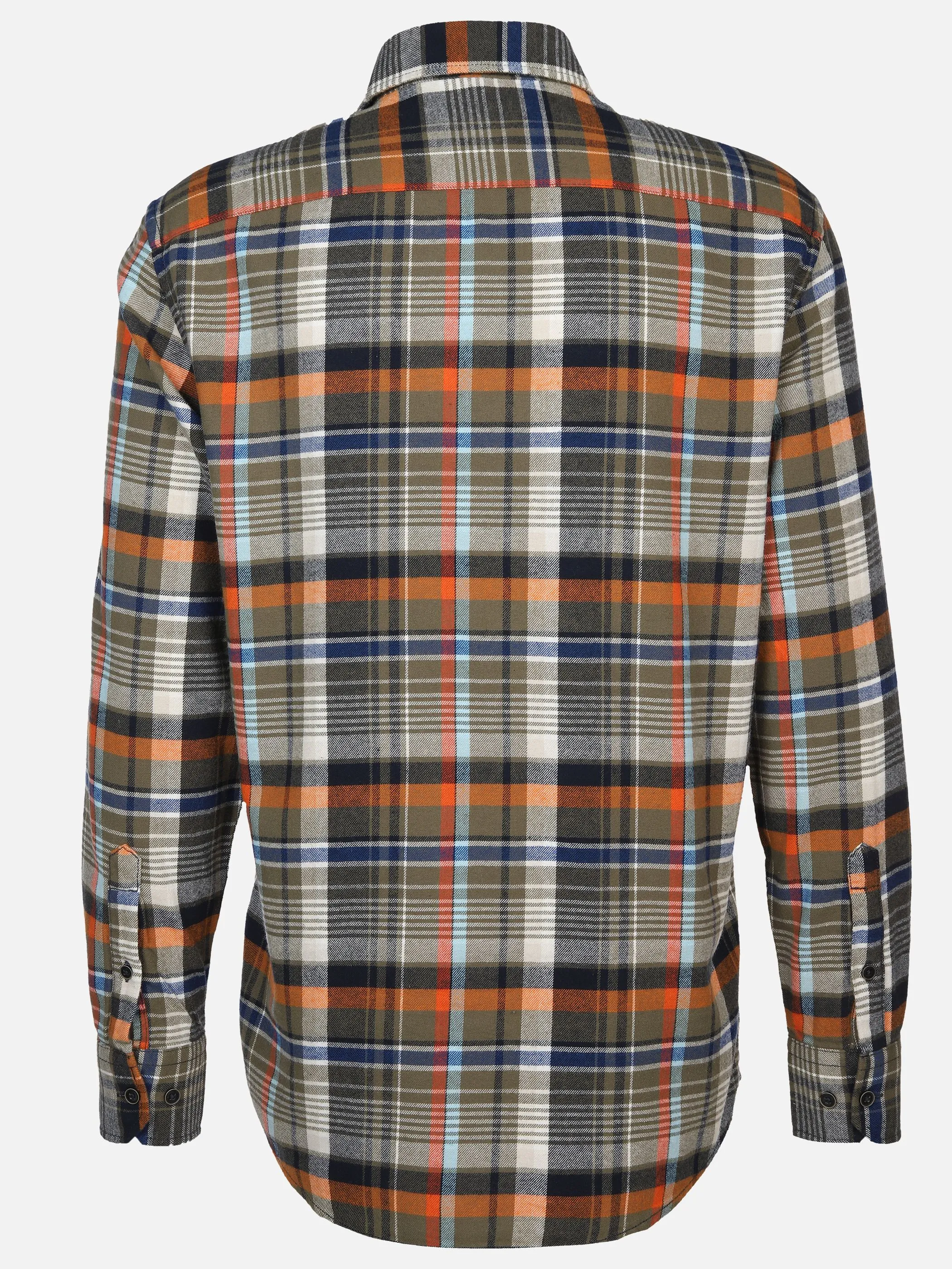 Jim Spencer He. Flanellhemd 1/1 Arm brushed Oliv 897673 KHAKI 2