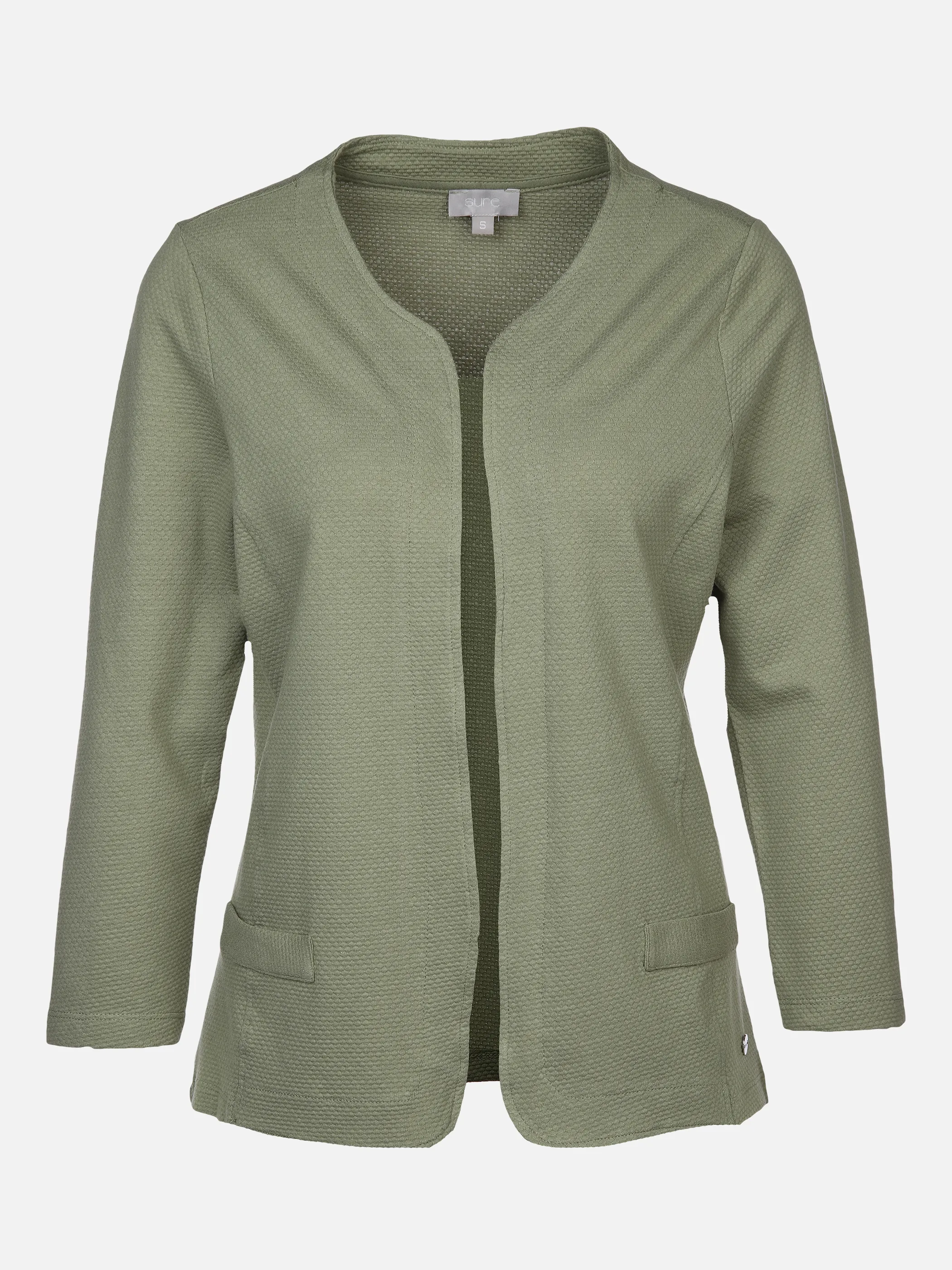 Sure Da-Jacquard Cardigan m.3/4 Arm Grün 876253 OLIVE 1