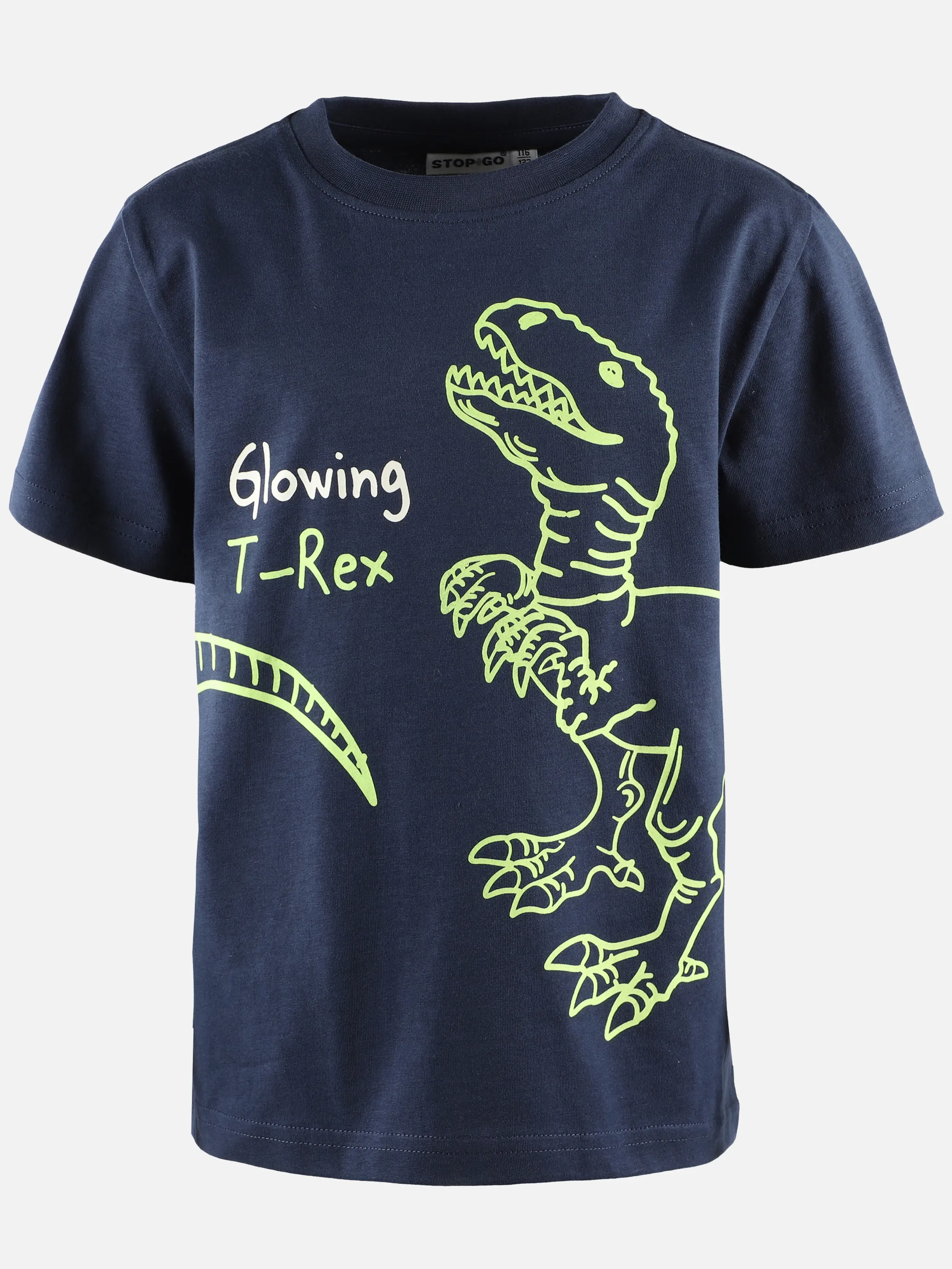 Stop + Go KJ T-Shirt mit glow in the dark Dinoprint in blau Blau 890221 DUNKELBLAU 1