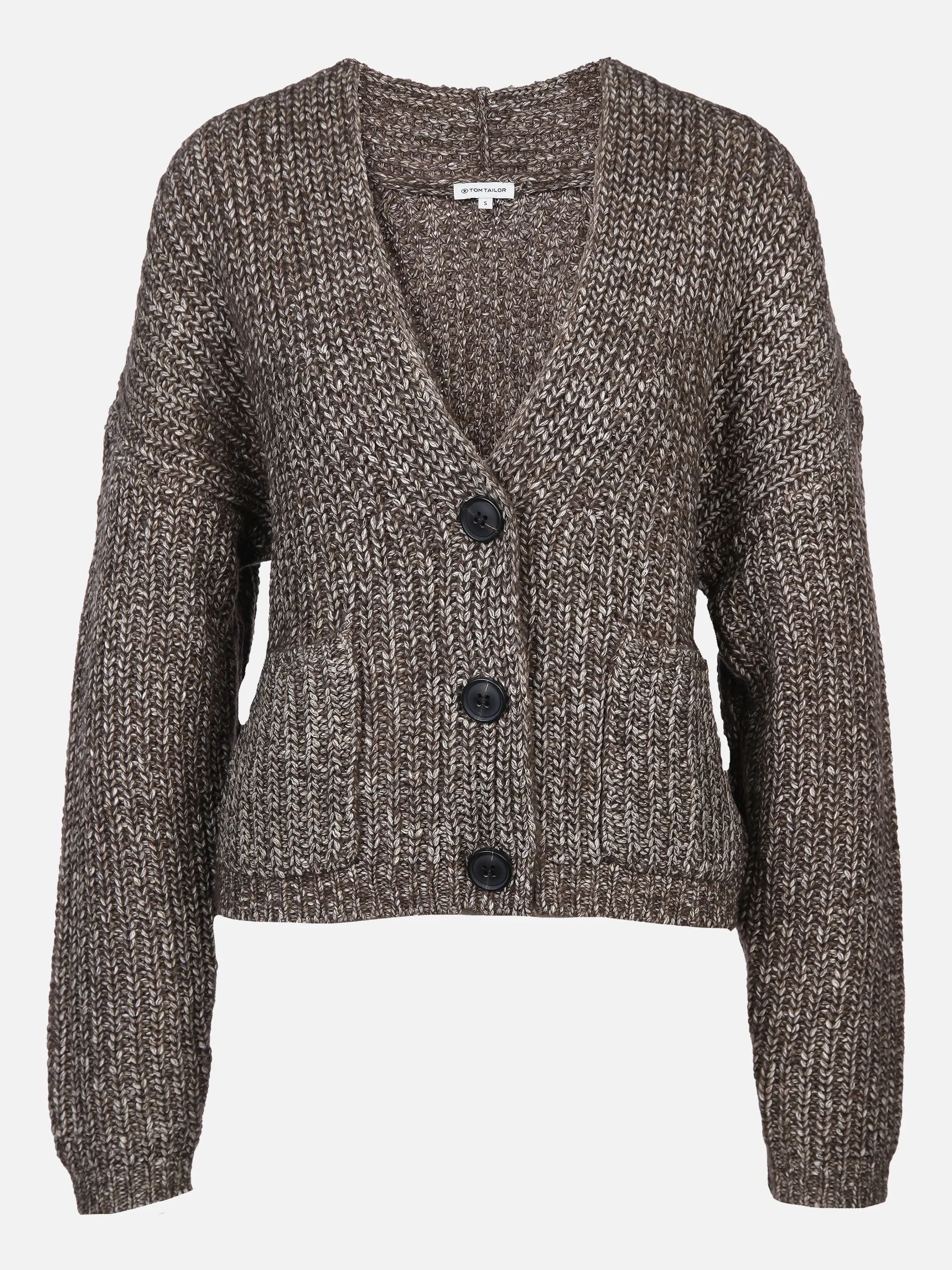 Tom Tailor 1034059 Knit cardigan mouline Grün 872186 30668 1