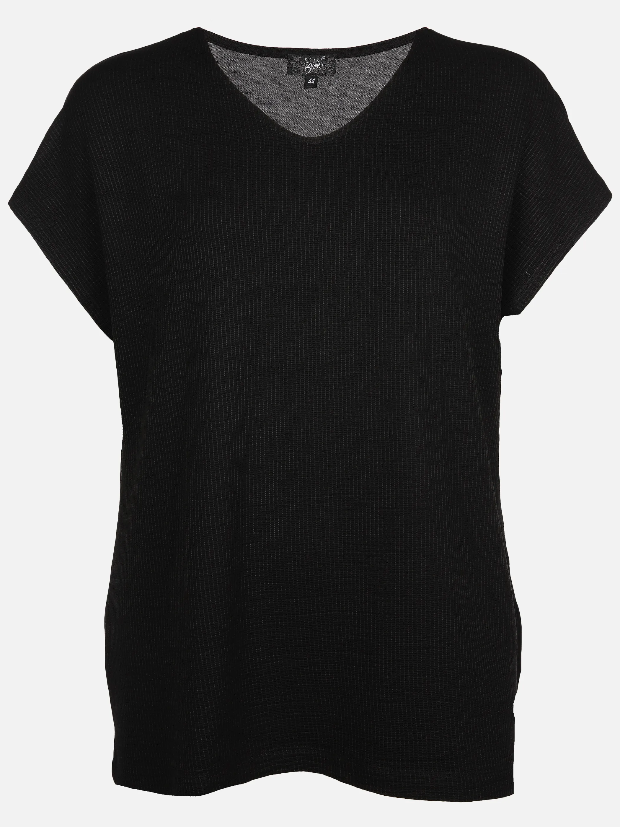 Sonja Blank Da-gr.Gr. T-Shirt V-Ausschnitt Schwarz 890338 BLACK 1
