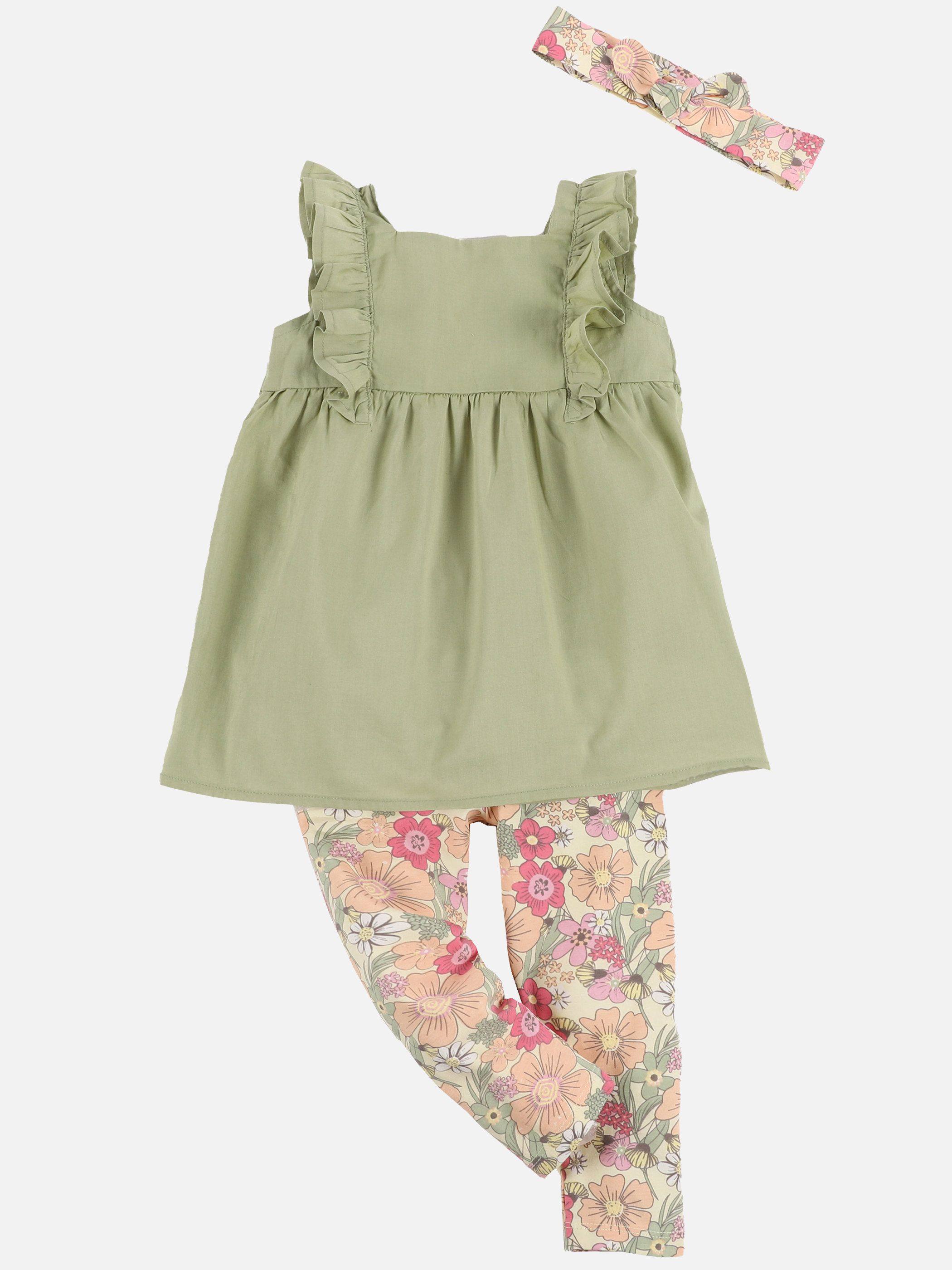 Baby Mädchen 3-teiliges Set - Strampler Mit Rock & Stirnband Für Herbst