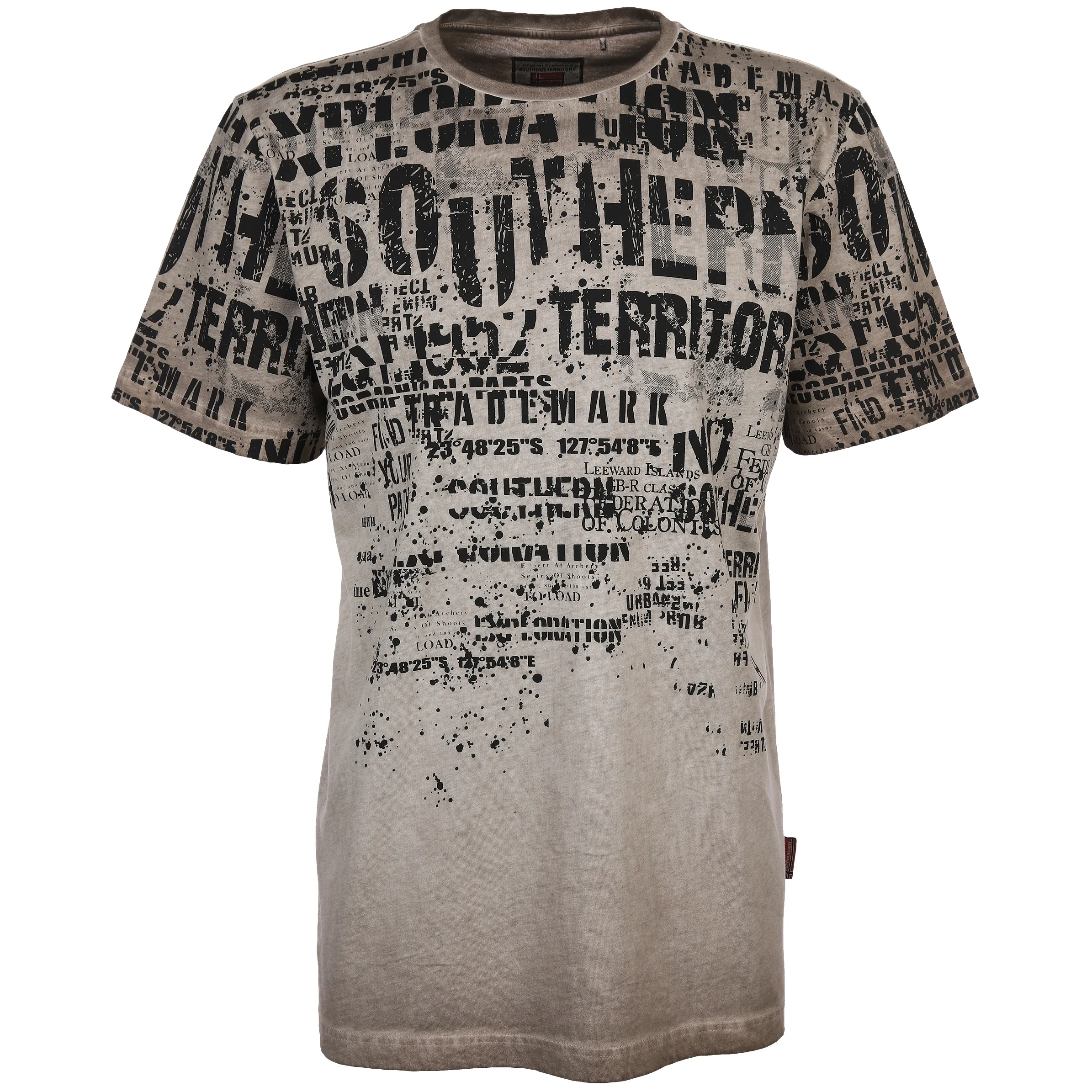 Southern Territory He. T-Shirt 1/2 Arm allover washer Silber 885861 STONE 1 Southern Territory He. T-Shirt 1/2 Arm allover washer Silber 885861 STONE 1