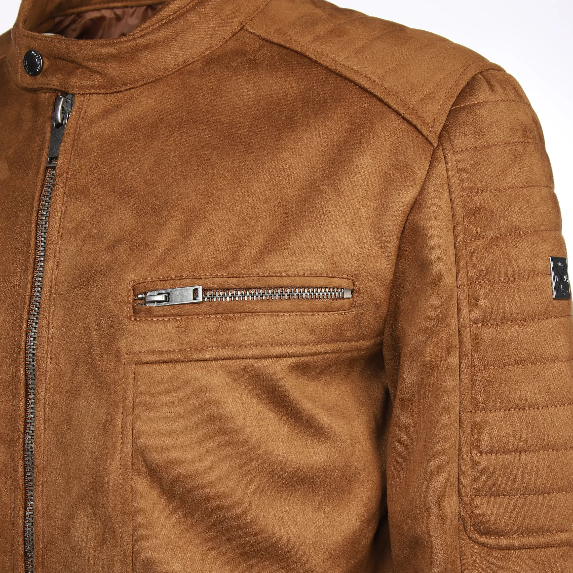 Jim Spencer He. Bikerjacke velour Braun 880521 COGNAC 4