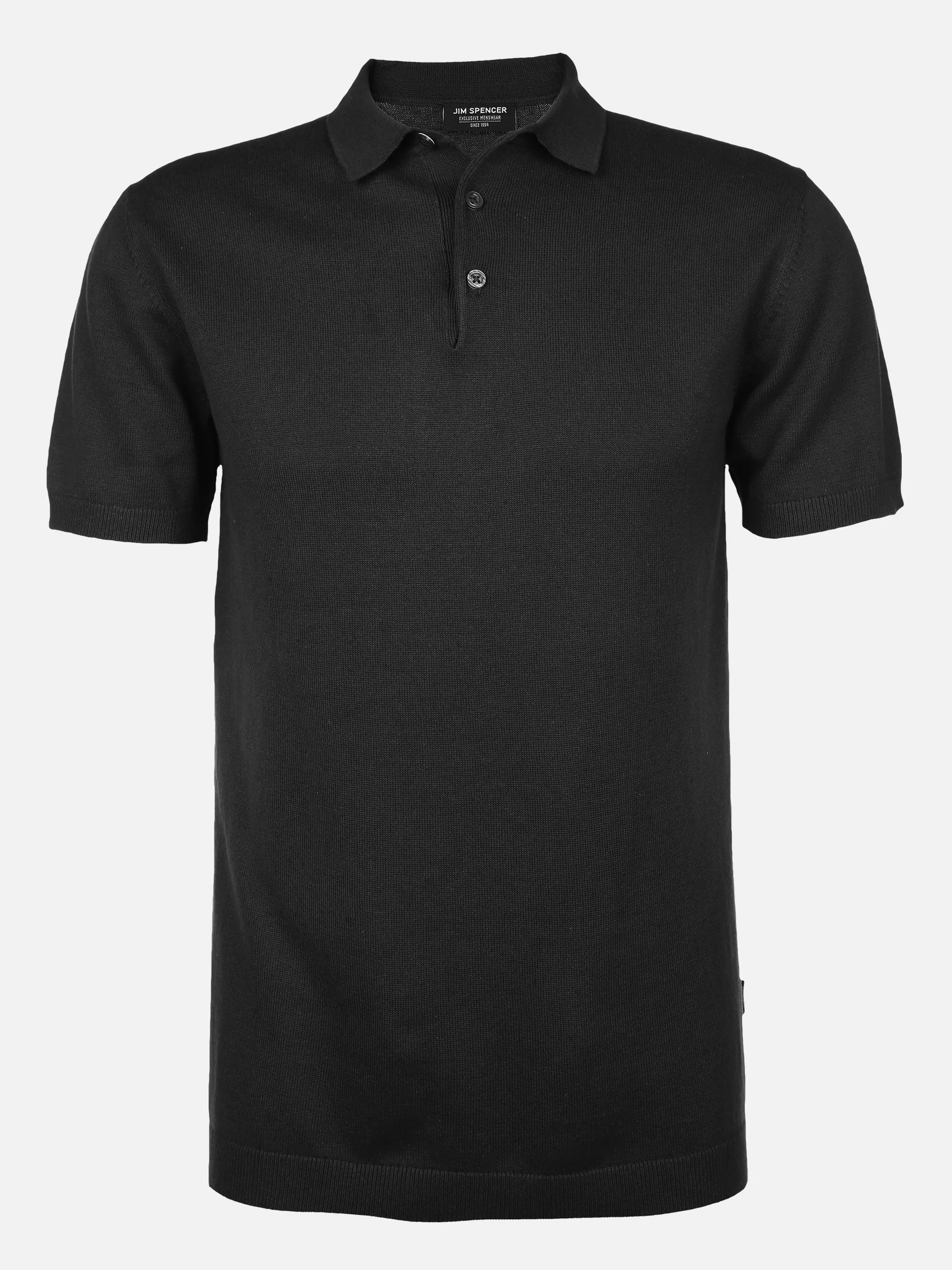 Jim Spencer He. Strickpoloshirt 1/2 Arm Schwarz 872599 BLACK 1