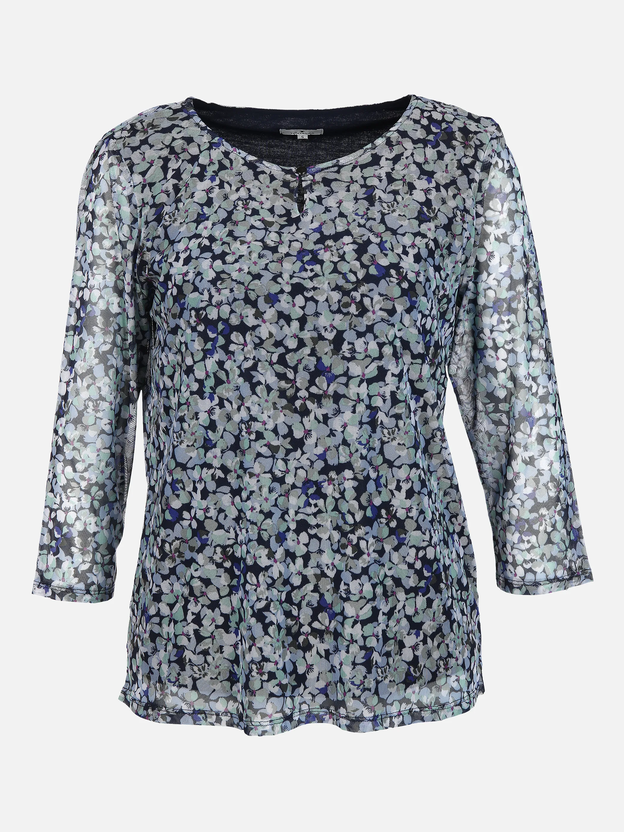 Tom Tailor 1025280 T-shirt mesh blouse Blau 850255 27263 1
