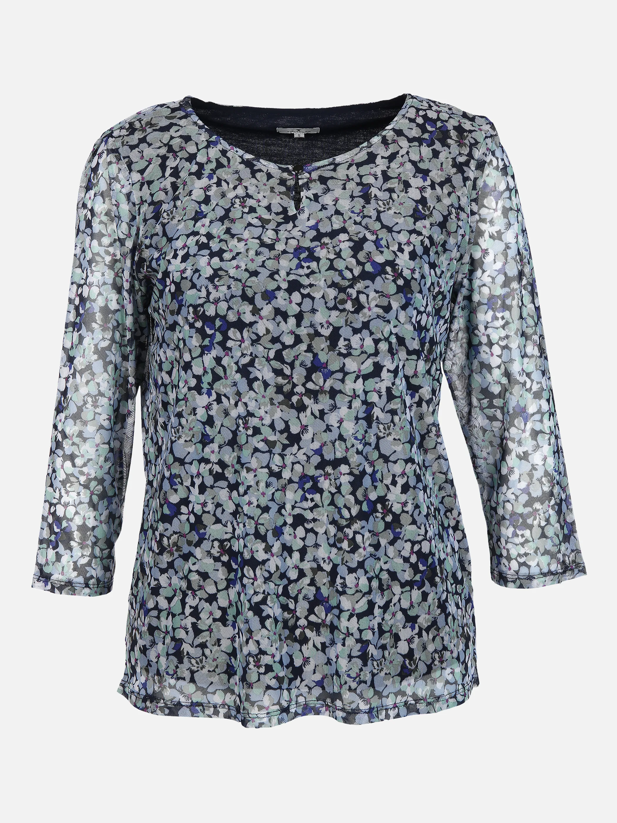 Tom Tailor 1025280 T-shirt mesh blouse Blau 850255 27263 1 Tom Tailor 1025280 T-shirt mesh blouse Blau 850255 27263 1