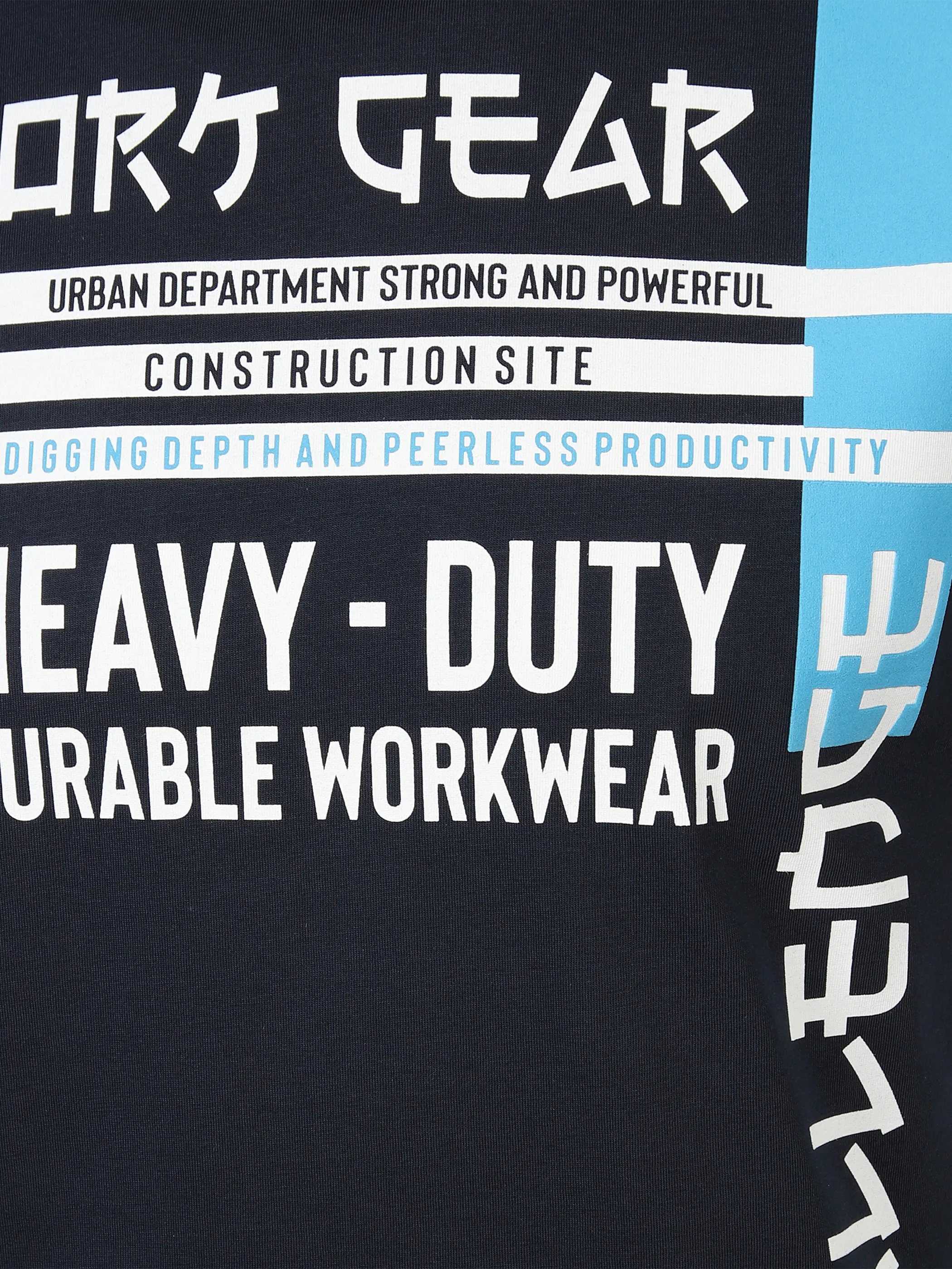 Worker He. T-Shirt 1/2 Arm print Marine 879104 NAVY 3