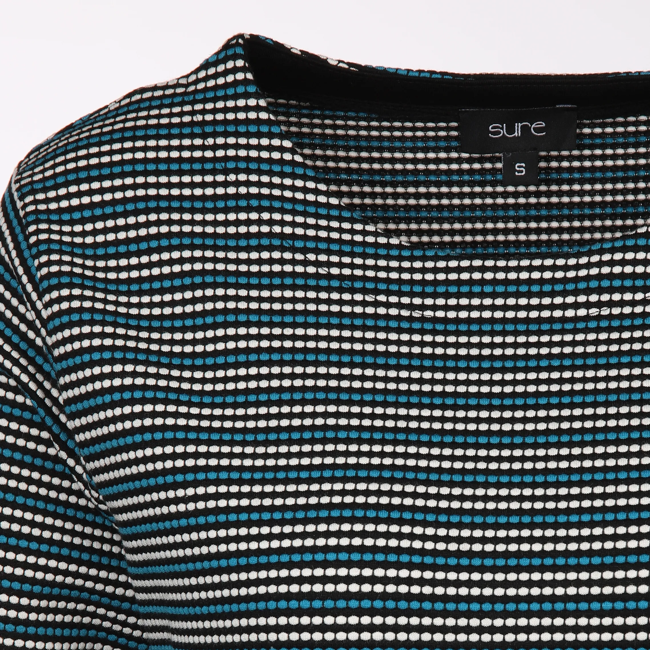 Sure Da-Jaquard Shirt m. 3/4 Arm Blau 880489 SCHW/OF/BL 3 Sure Da-Jaquard Shirt m. 3/4 Arm Blau 880489 SCHW/OF/BL 3