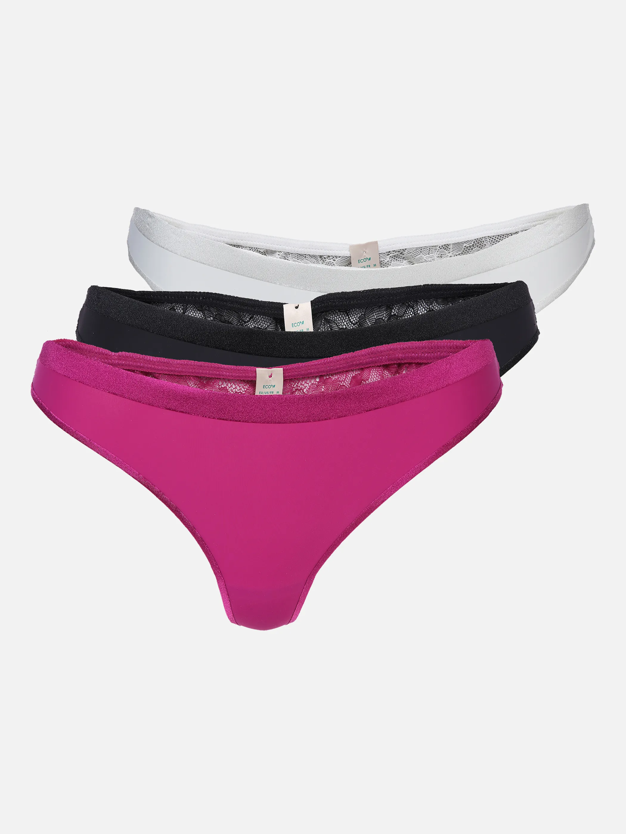 Dorina "ECO" Crystal - Da.String Tanga 3er Pink 862886 PUTPLR/IVO 1