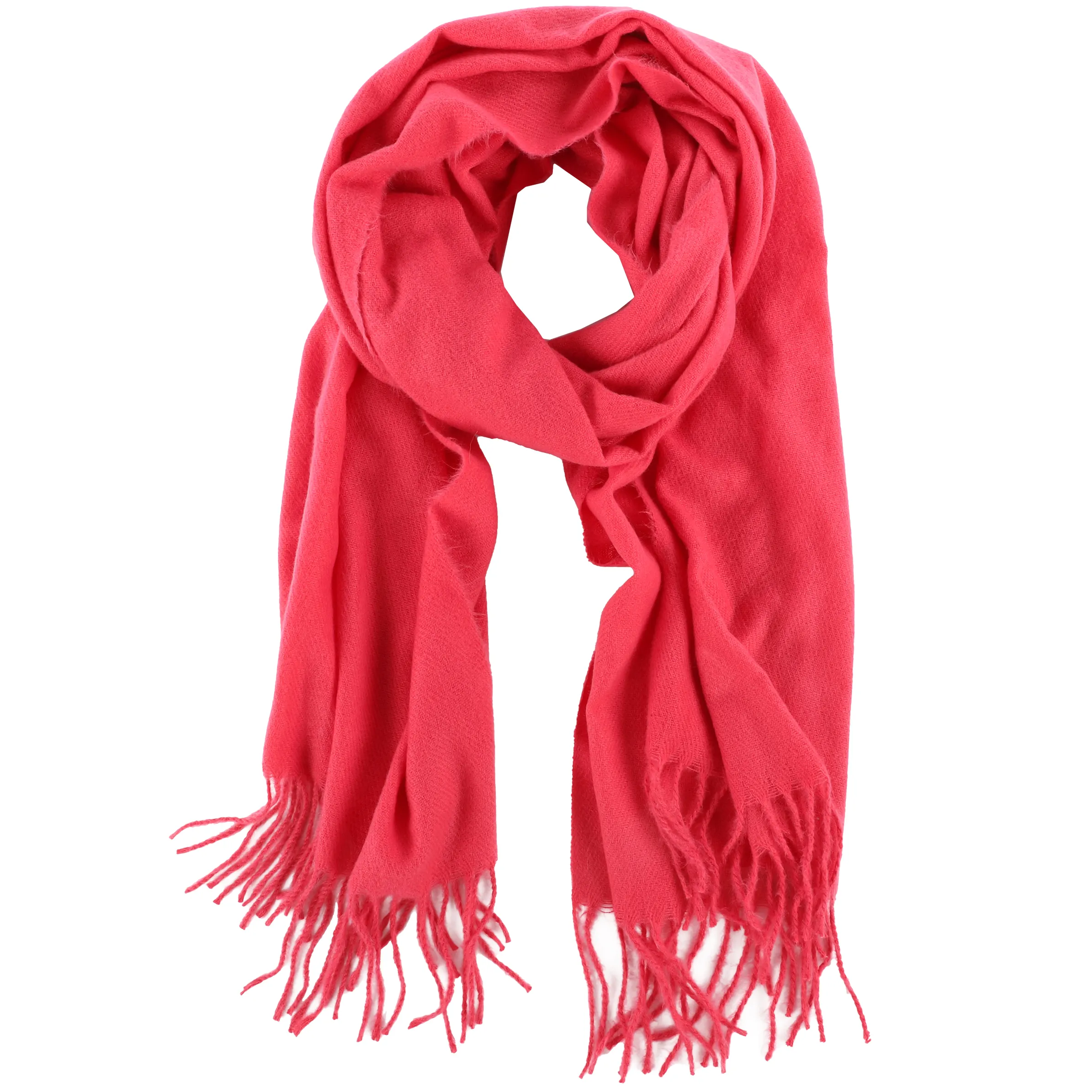 Sure Da-Schal m. Fransen Pink 881741 BERRY 1