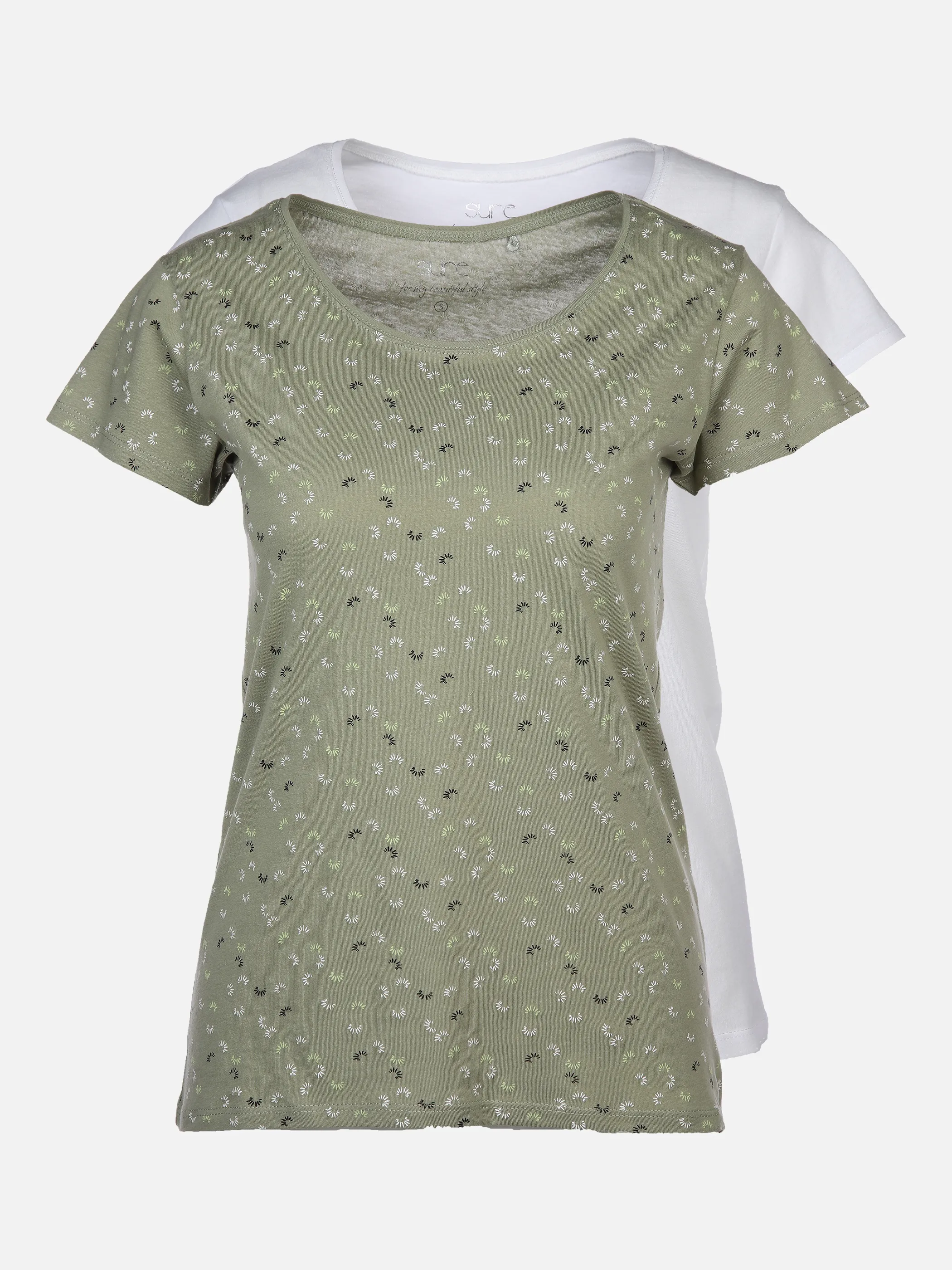 Sure Da-T-Shirt 2er-Pack Minimal/U Grün 873174 SALBEI/OFF 1 Sure Da-T-Shirt 2er-Pack Minimal/U Grün 873174 SALBEI/OFF 1