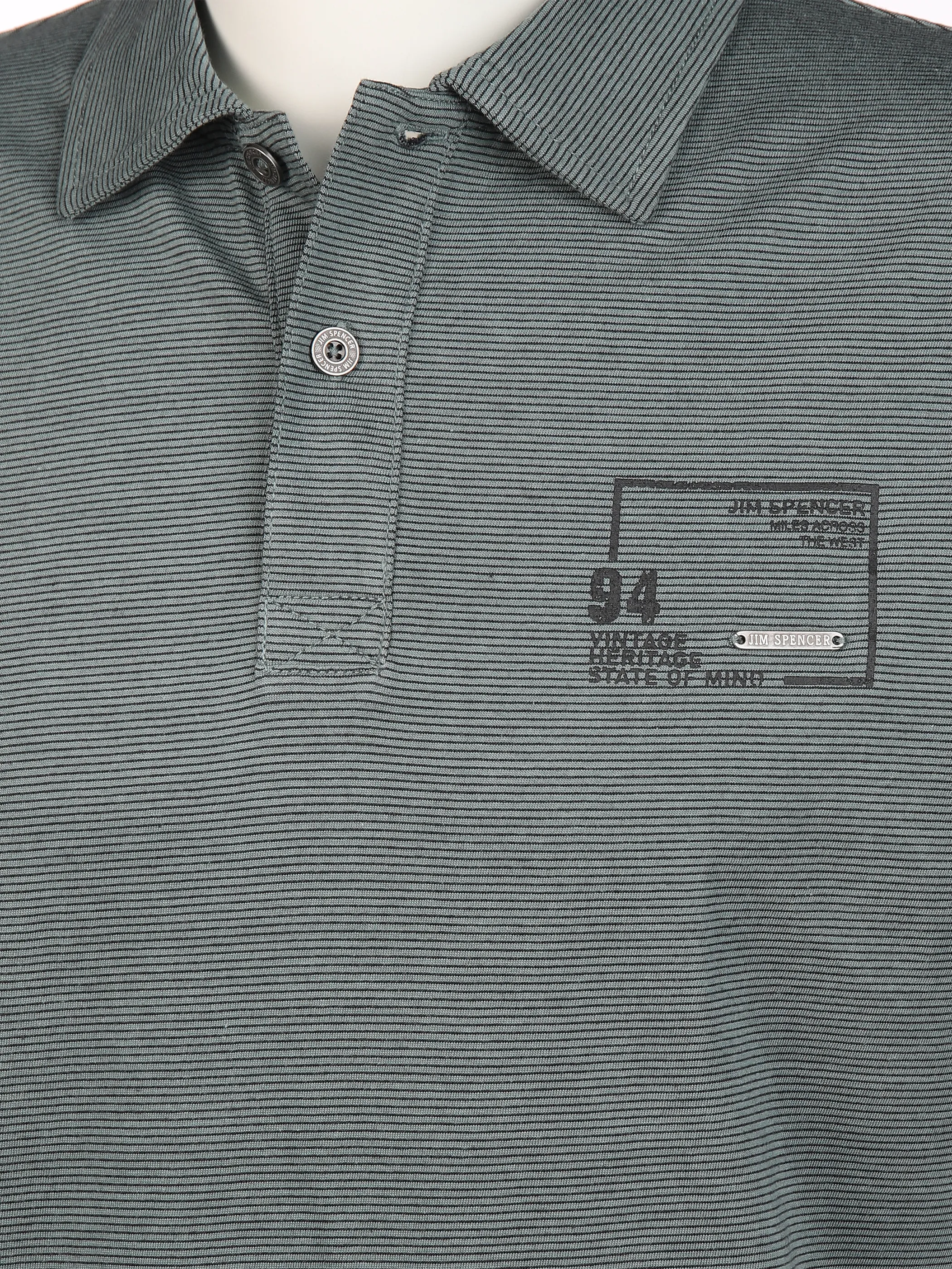 Jim Spencer He. Poloshirt 1/2 Arm fineliner Grün 894943 MINT 3