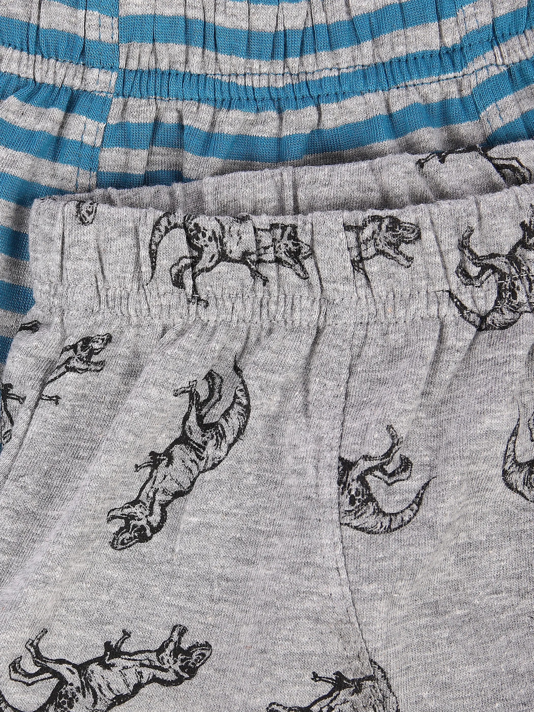 Stop + Go Kn. Shorts 2er Set T-Rex AOP/S Grau 851056 GREY/BLUE 3 Stop + Go Kn. Shorts 2er Set T-Rex AOP/S Grau 851056 GREY/BLUE 3