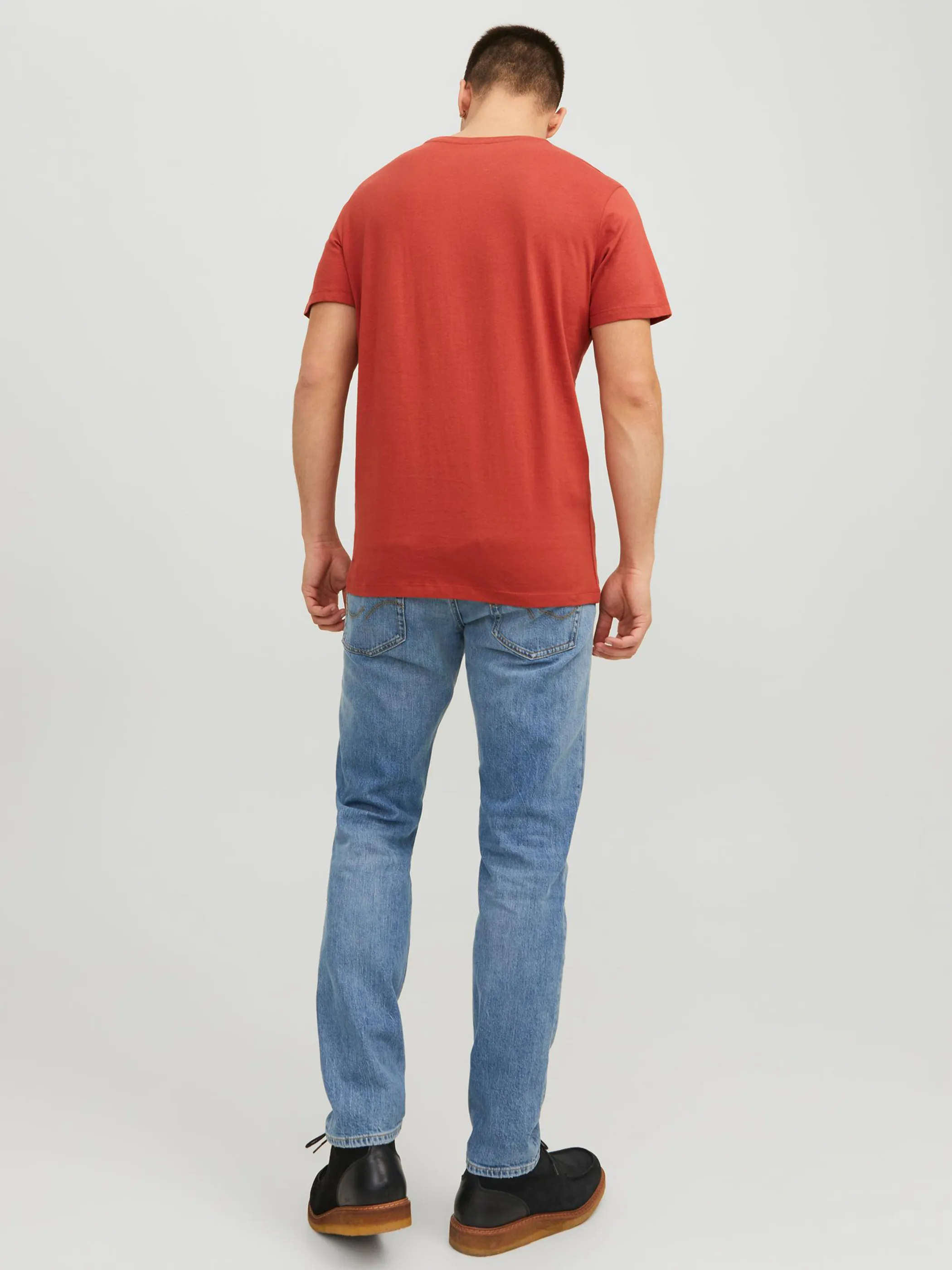 Jack Jones 12232972 JJEJEANS TEE SS O-NEC Rot 878878 177170 2