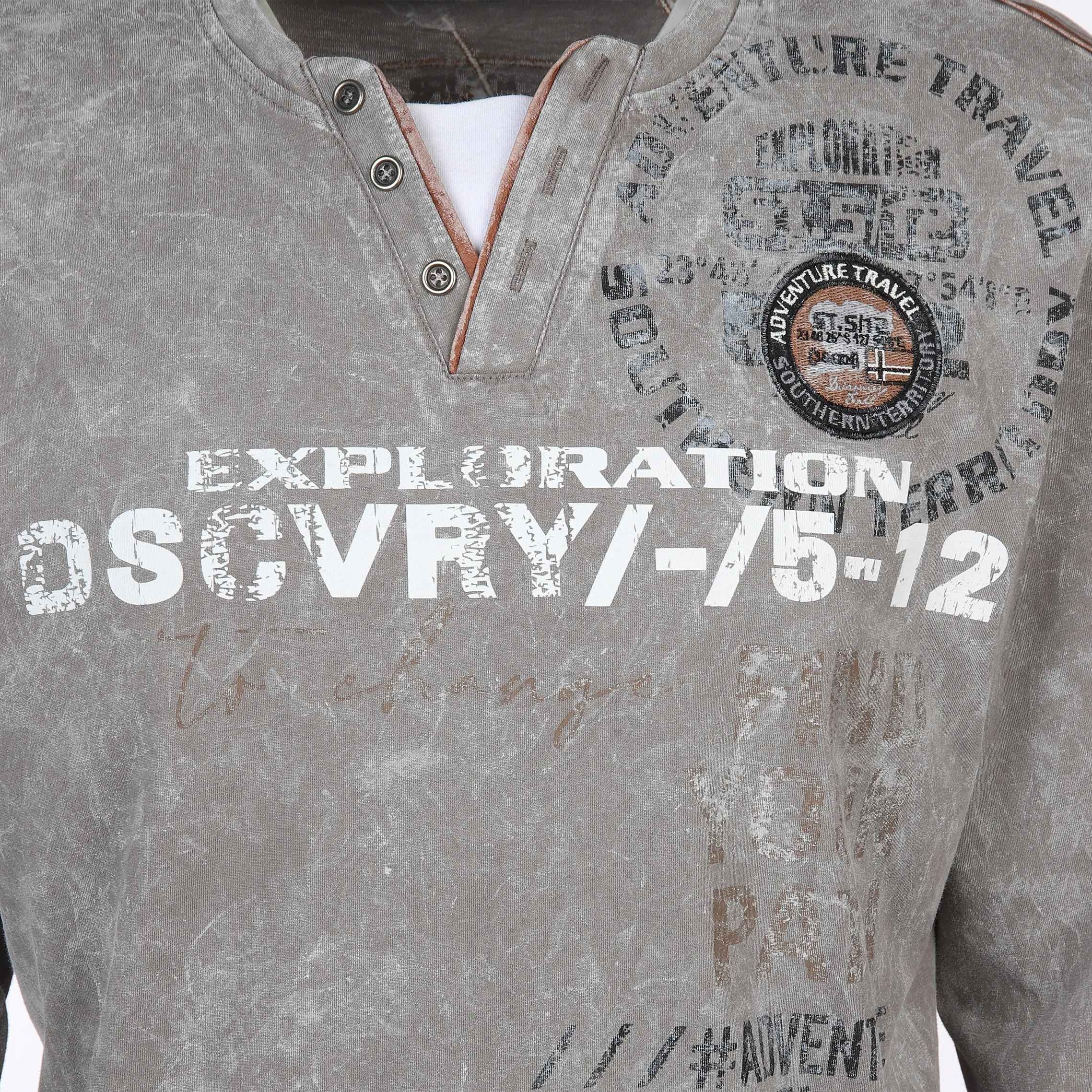 Southern Territory He. Henleyshirt 1/1 Arm 2in1 Grau 884590 SILVER 3 Southern Territory He. Henleyshirt 1/1 Arm 2in1 Grau 884590 SILVER 3