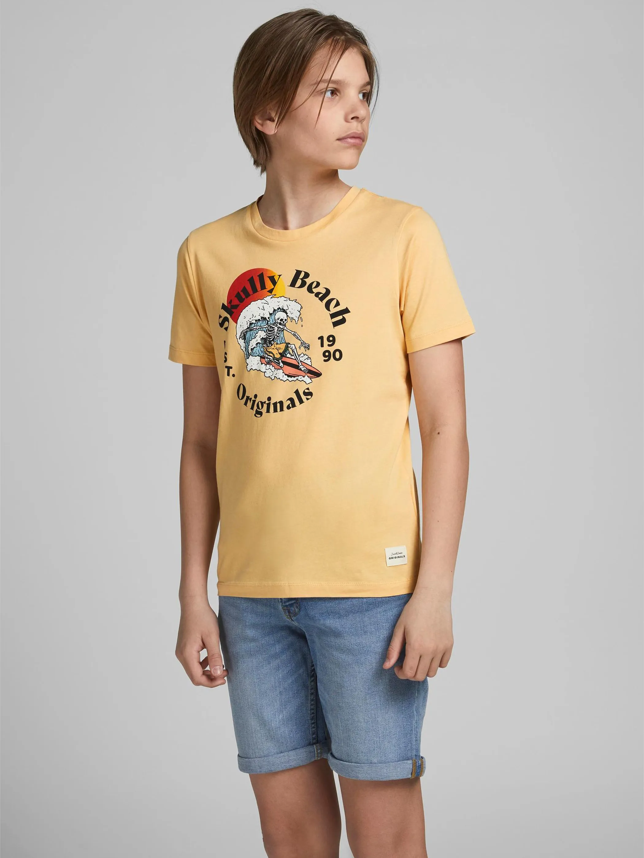 Jack&Jones Junior 12192997 JORSUMMERSKULL TEE SS Grau 852252 177693 3