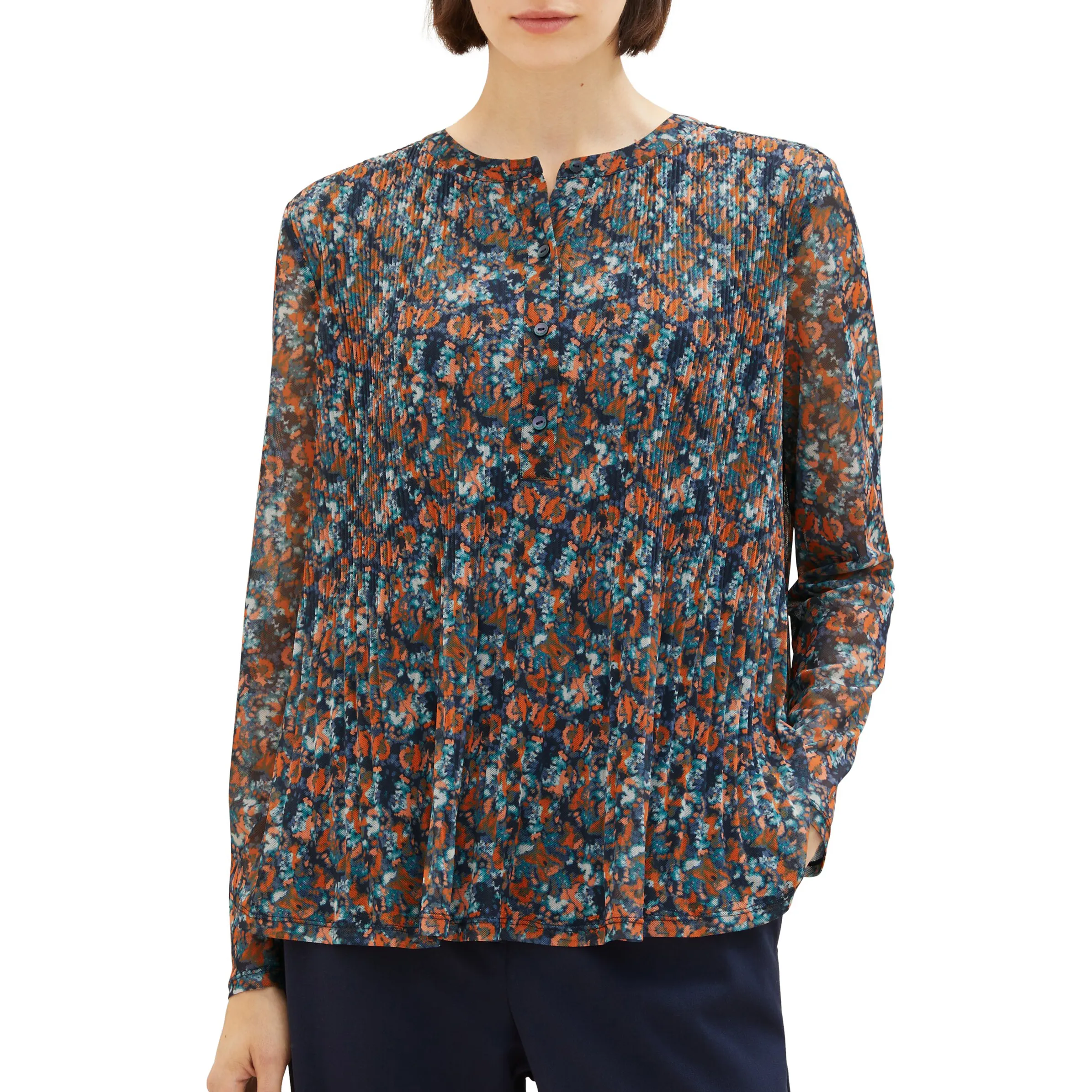 Tom Tailor 1038729 T-shirt mesh blouse Marine 883839 32370 4 Tom Tailor 1038729 T-shirt mesh blouse Marine 883839 32370 4