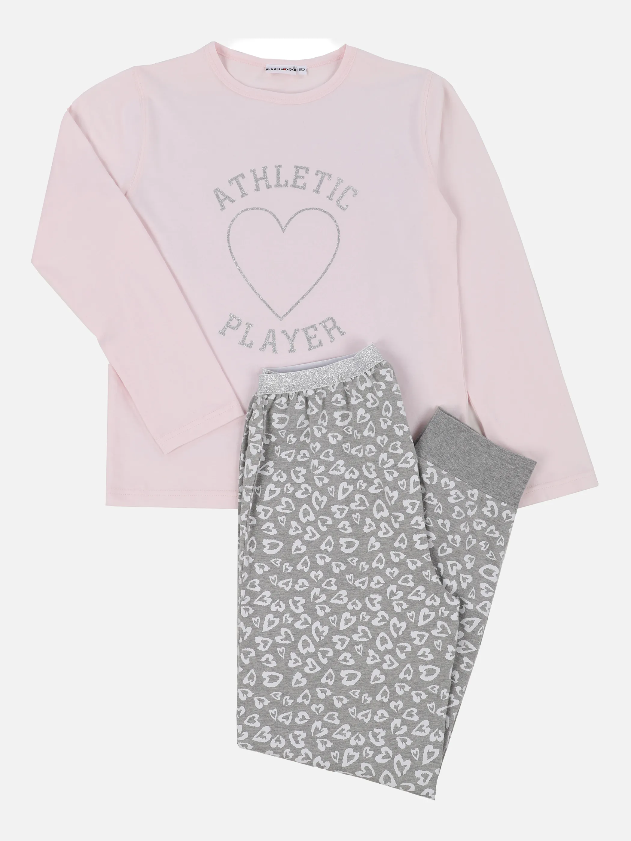 Stop + Go TG Pyjama lang Hose AOP Leo Grau 868422 GREY/ROSE 1